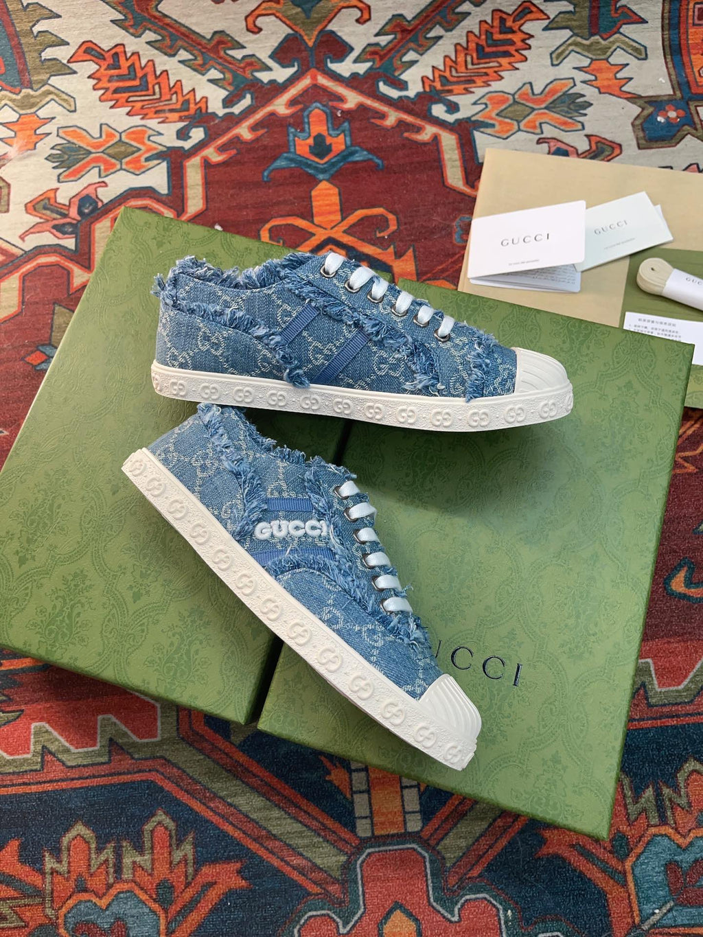 Men's Light Blue GG Denim Sneaker