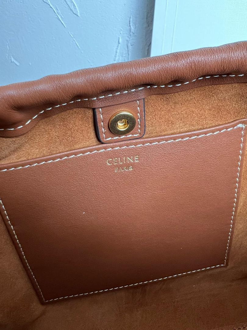 Tan Small Cabas Drawstring Triomphe