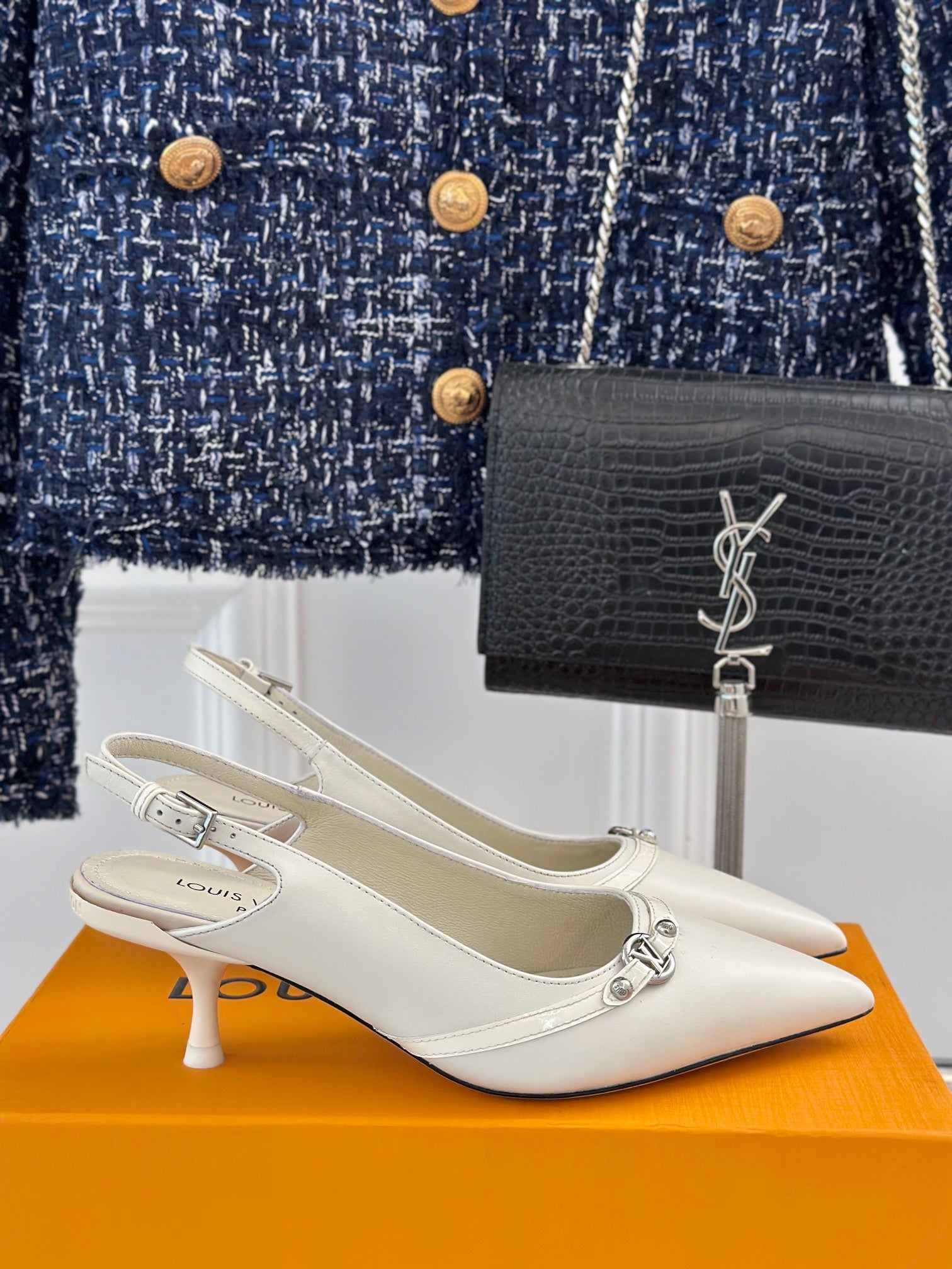 Ecru 6AM Slingback Pump