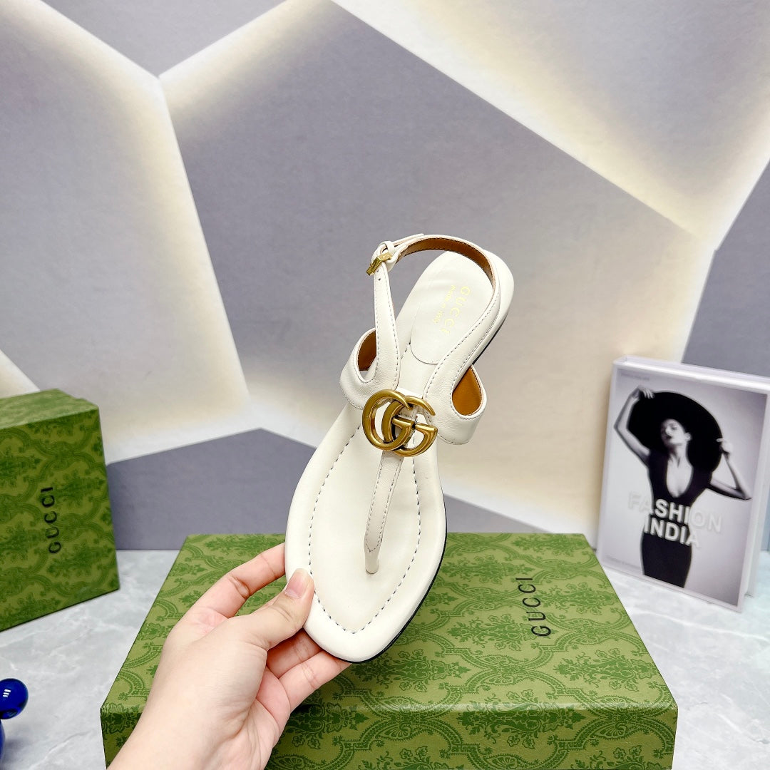 White G Thong Sandal