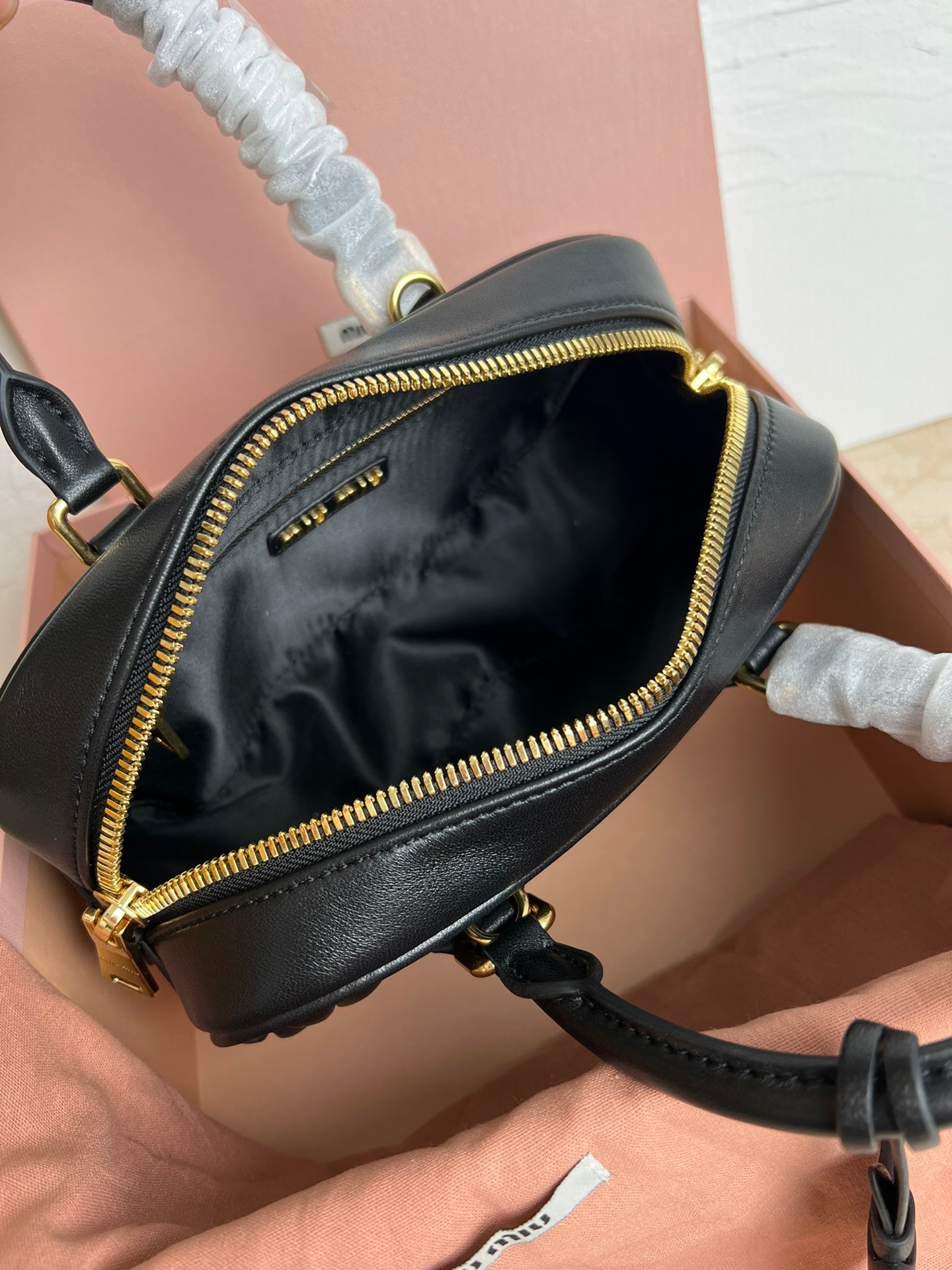 Black Arcadie Matelassé Leather Bag