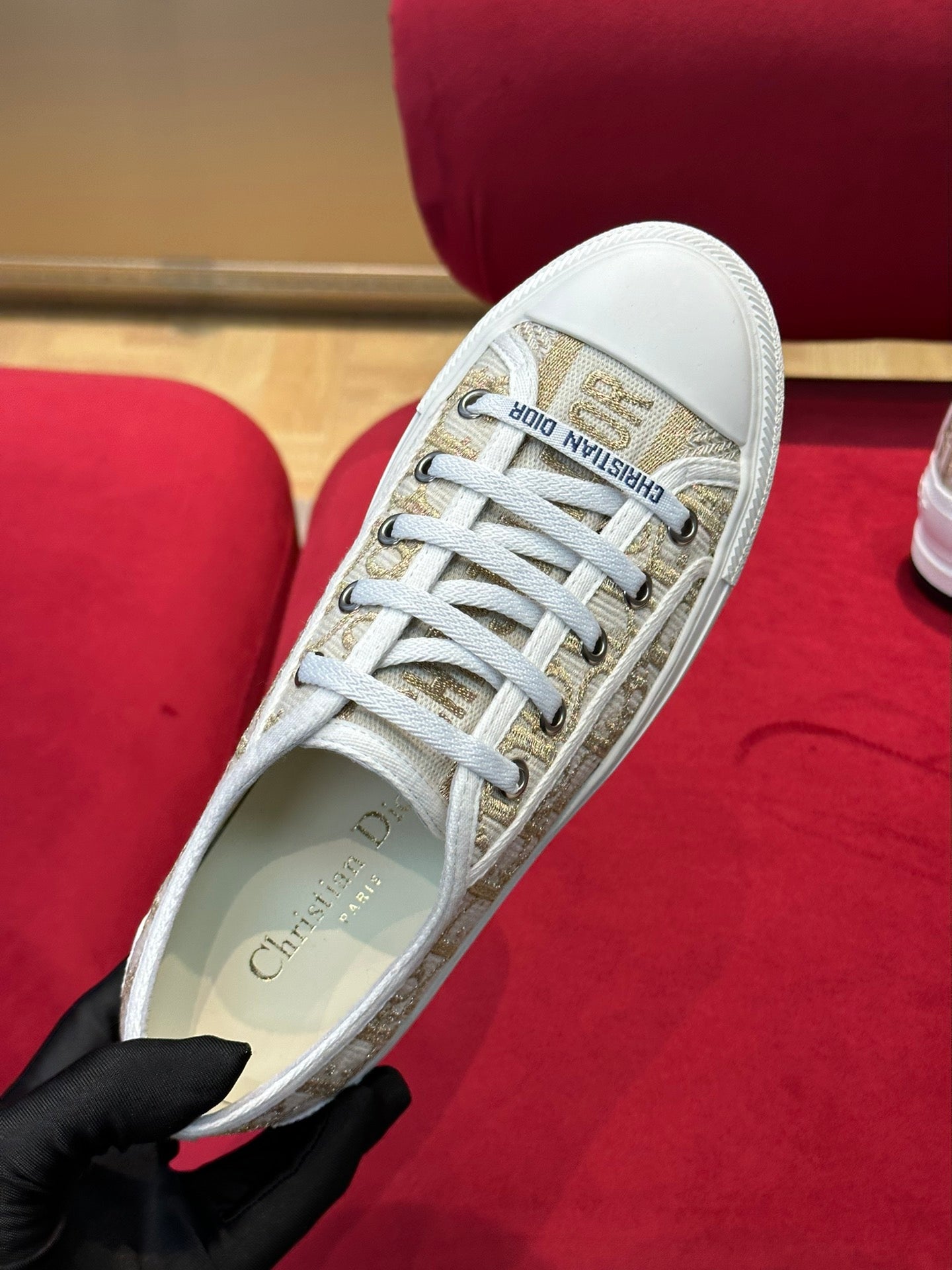 Gold Cotton WD Platform Sneaker