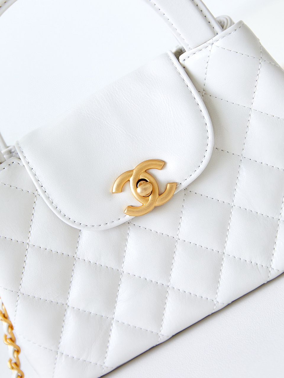White Shiny Mini Shopping Bag