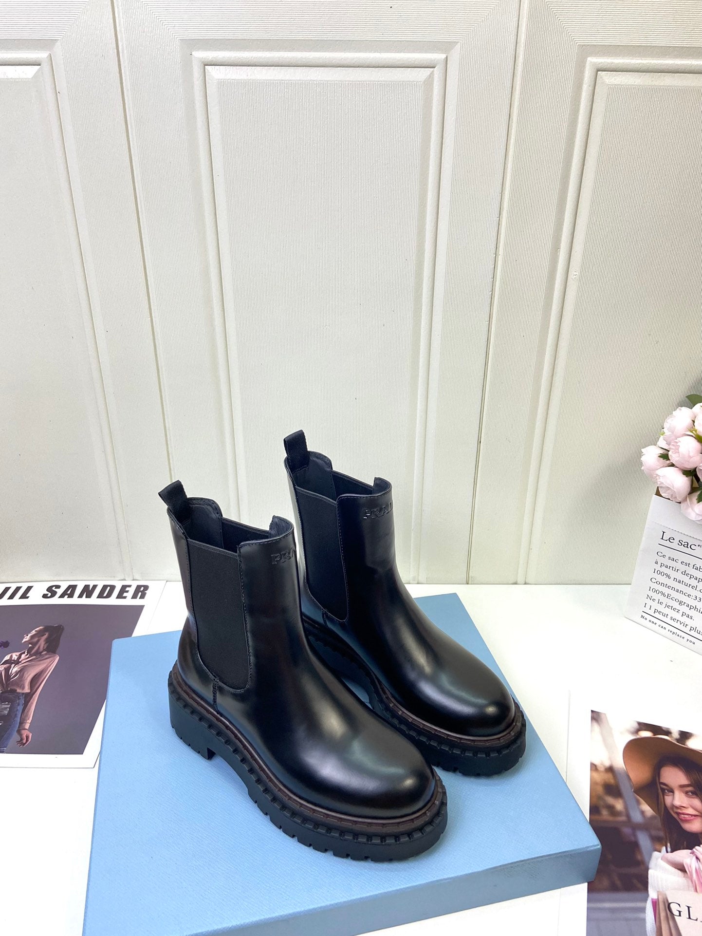 Black Leather Chelsea Boots