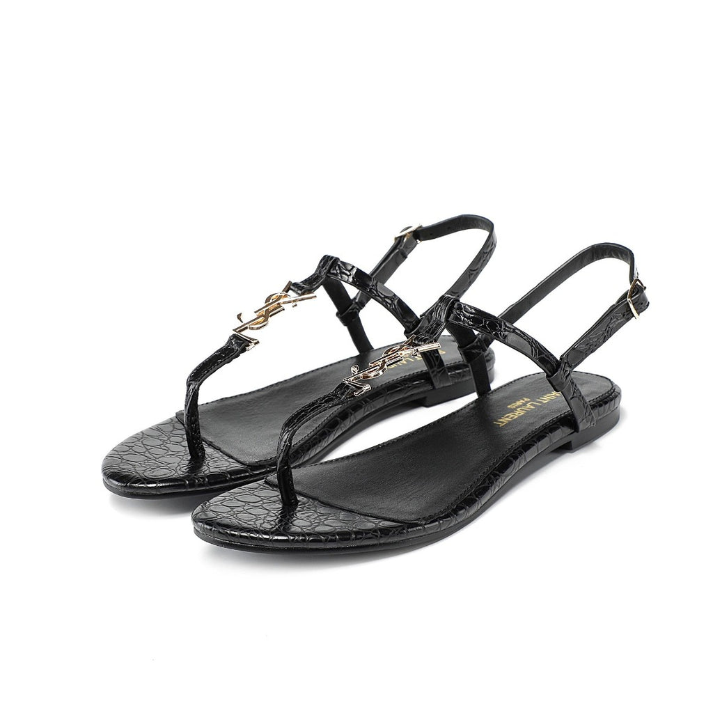 Black SC open-toe sandals