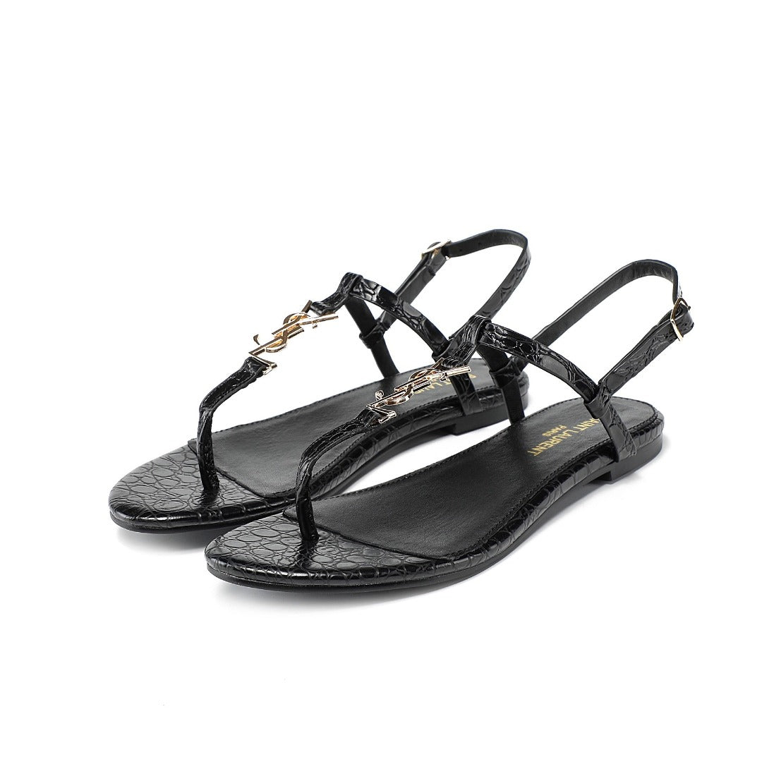 Black SC open-toe sandals
