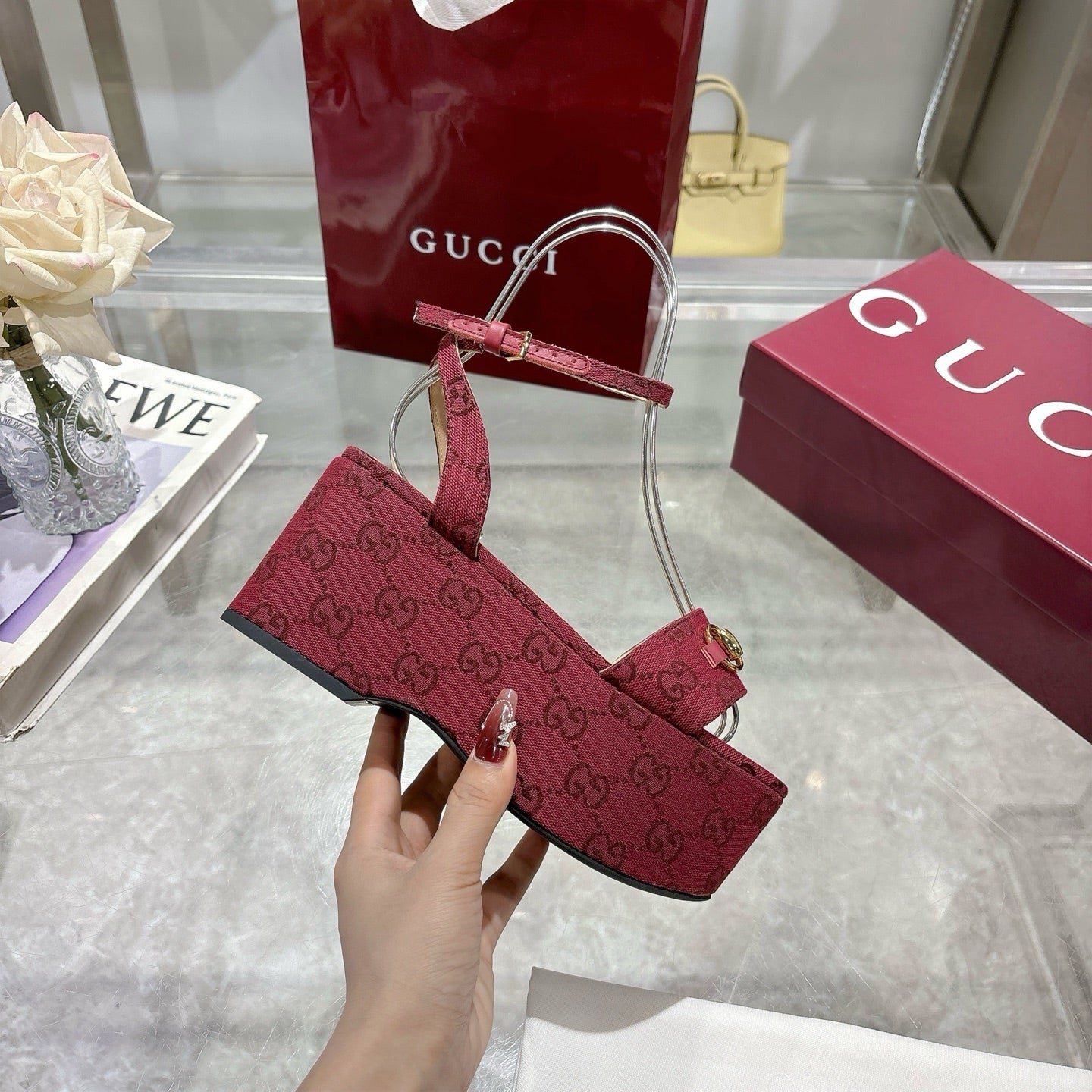 Rosso Ancora Red Flatform Sandal