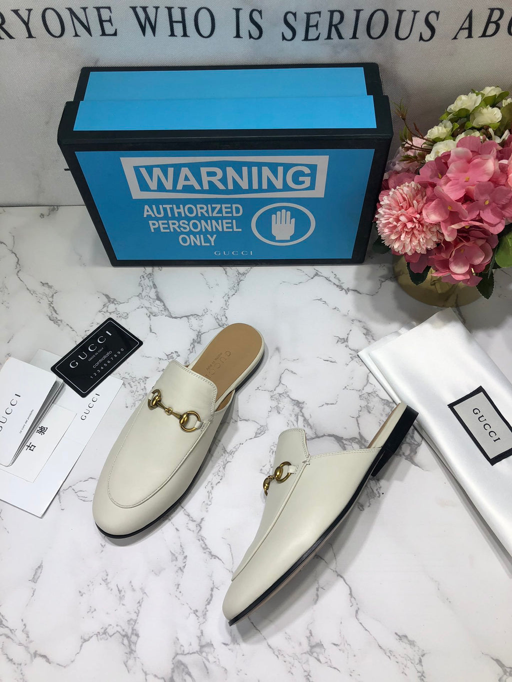 White GP leather slippers