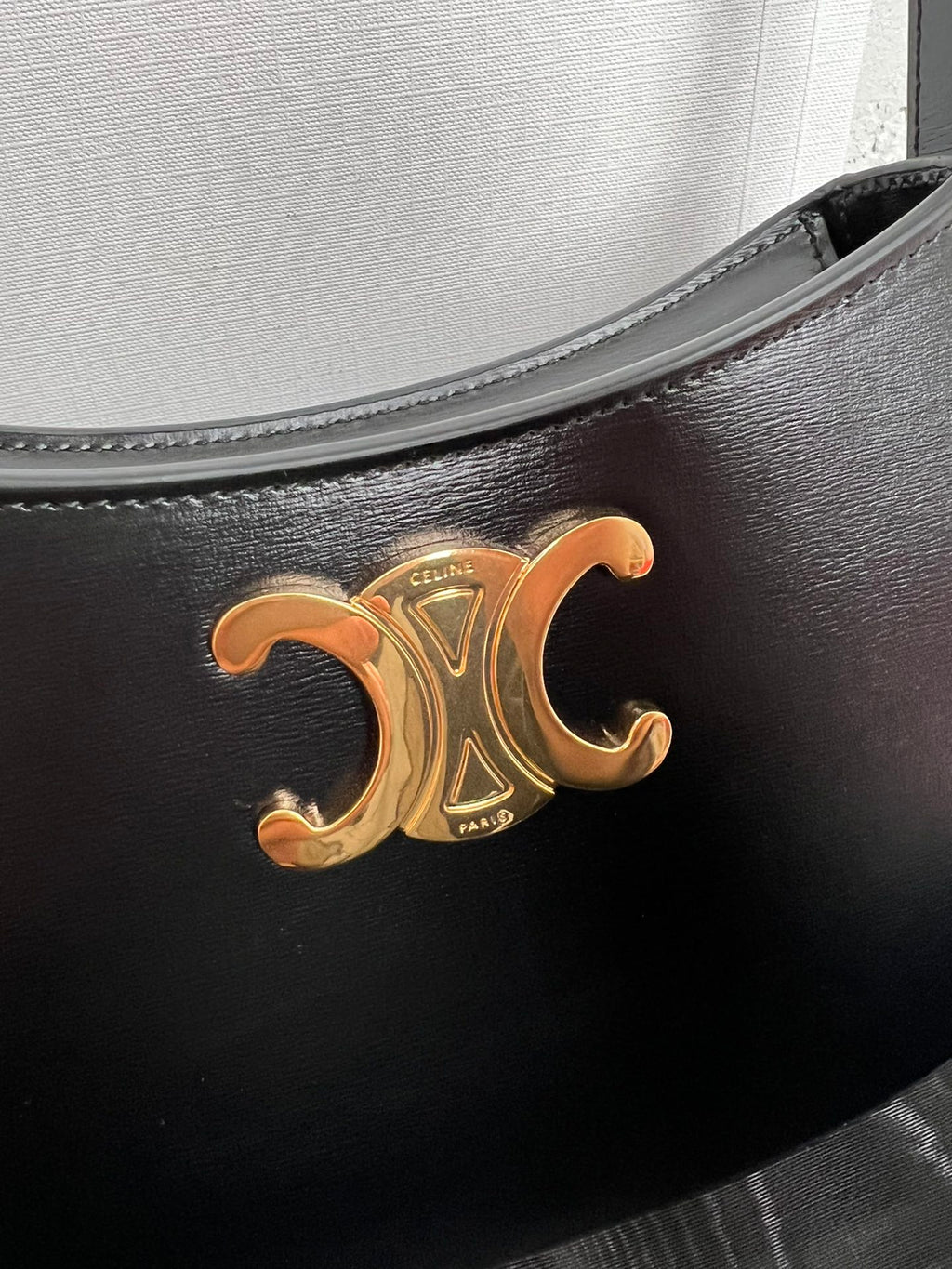 Black Medium CT Bag In Shiny Leather