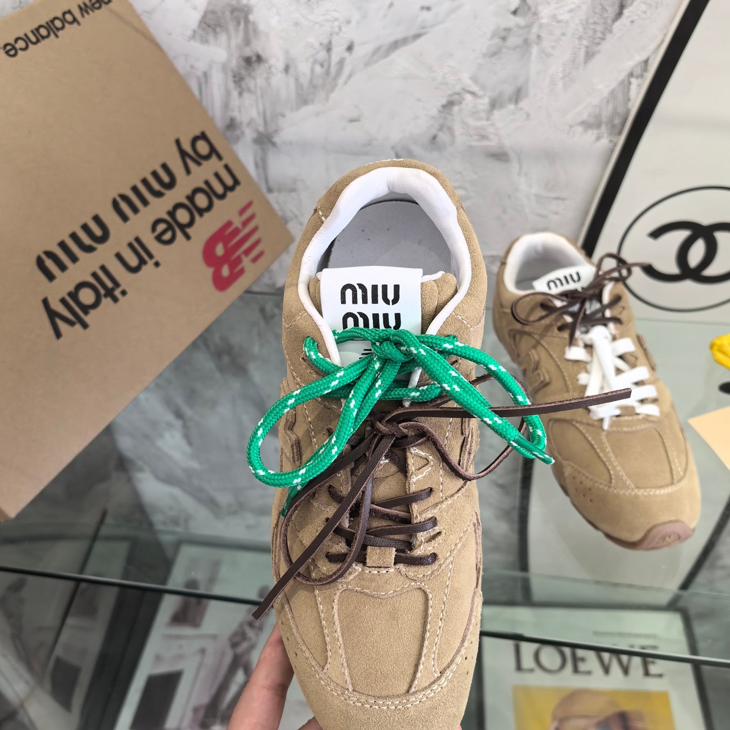 Ecru NxM 530 SL Suede Sneakers