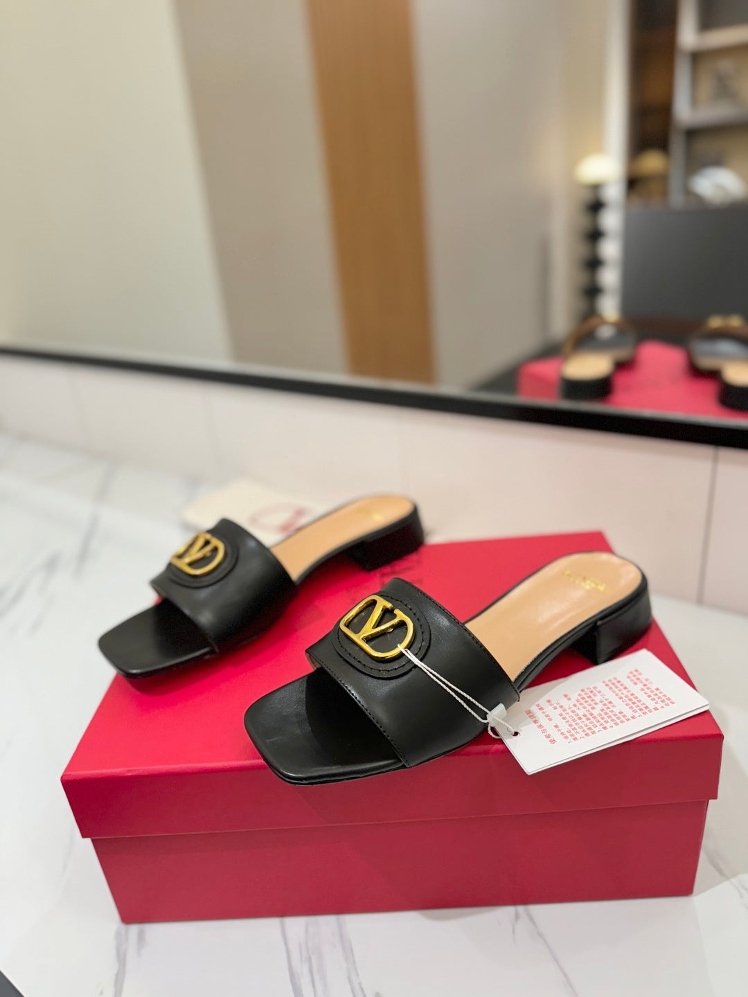 Black Slide Sandal 20mm