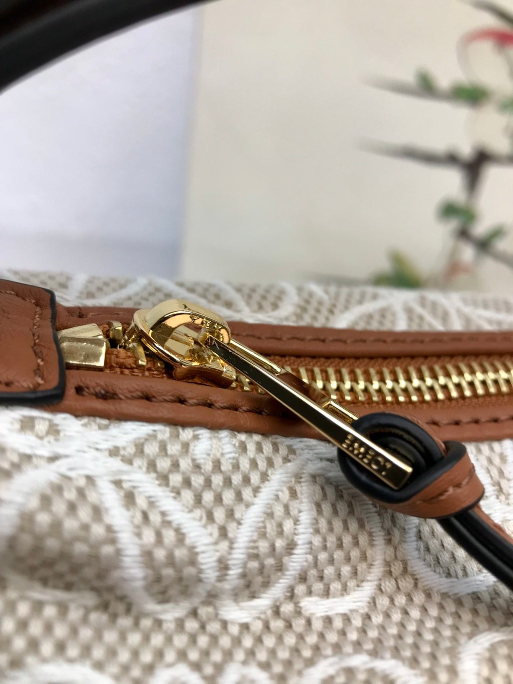 Ecru & Tan small LC bag