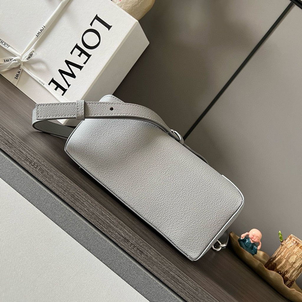 Pearl Grey LP Small Leather Shoulder Bag