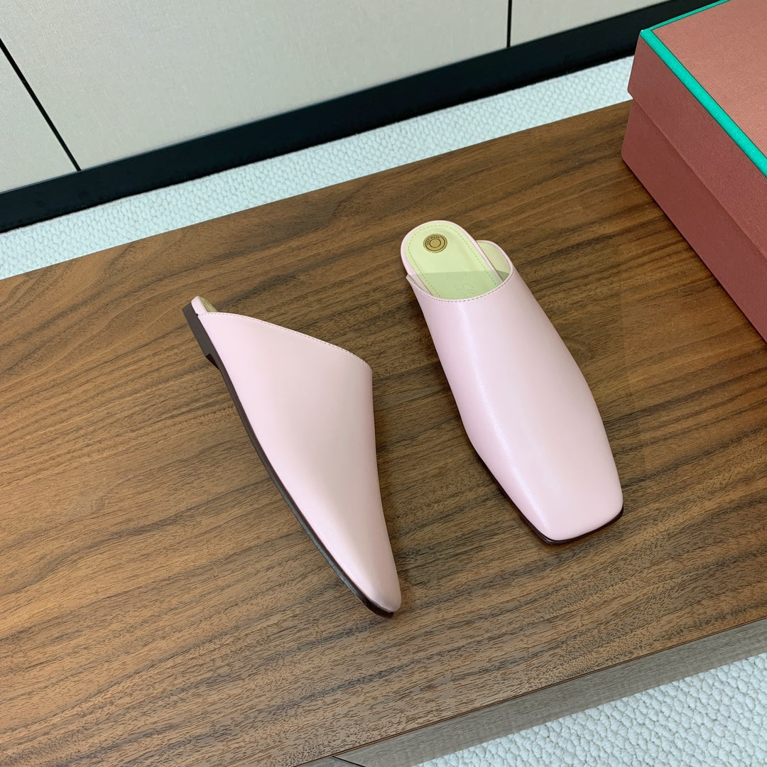 Fluffy Pink Alba Flat Mule