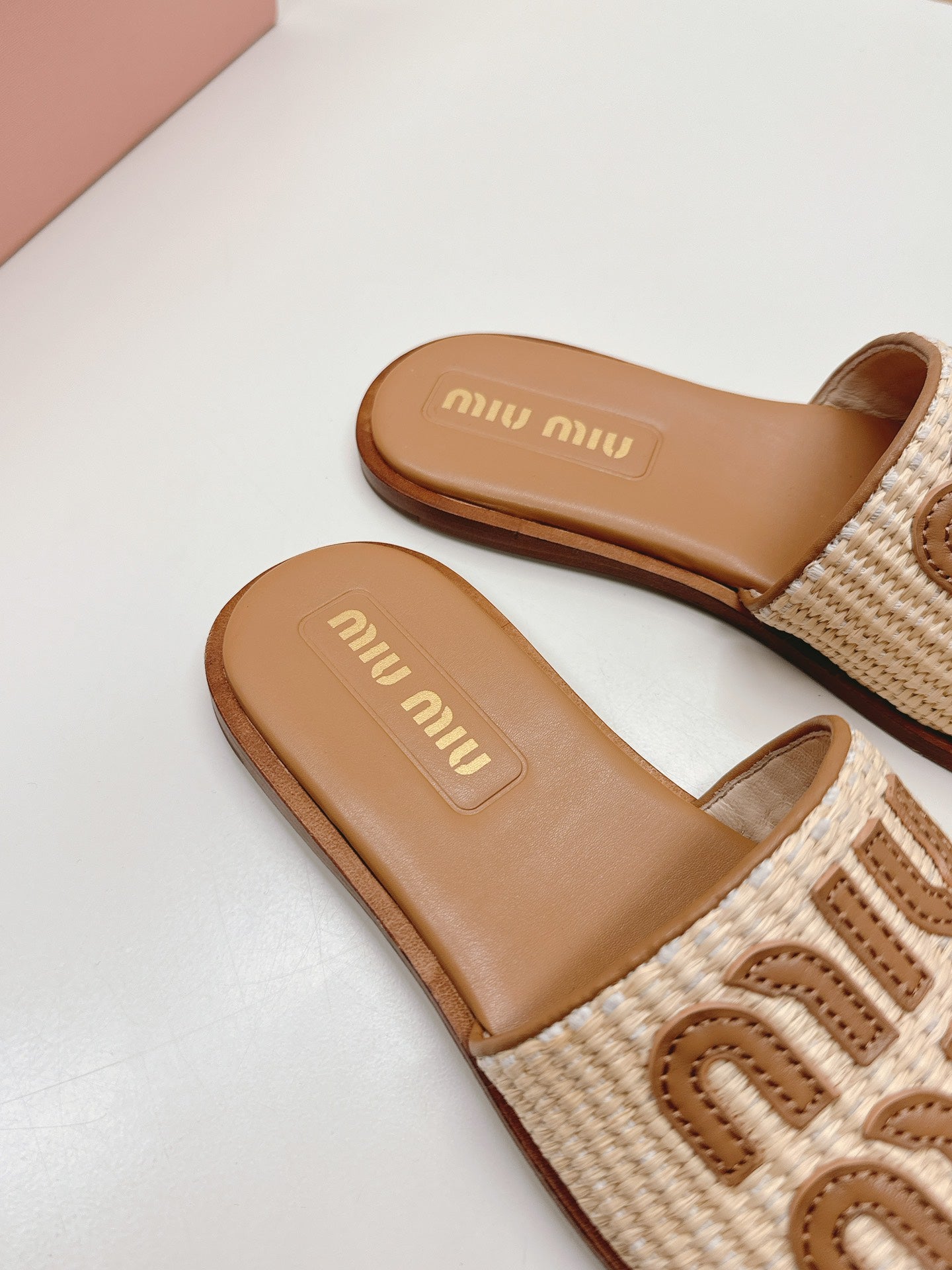 Natural Raffia-Effect Mules