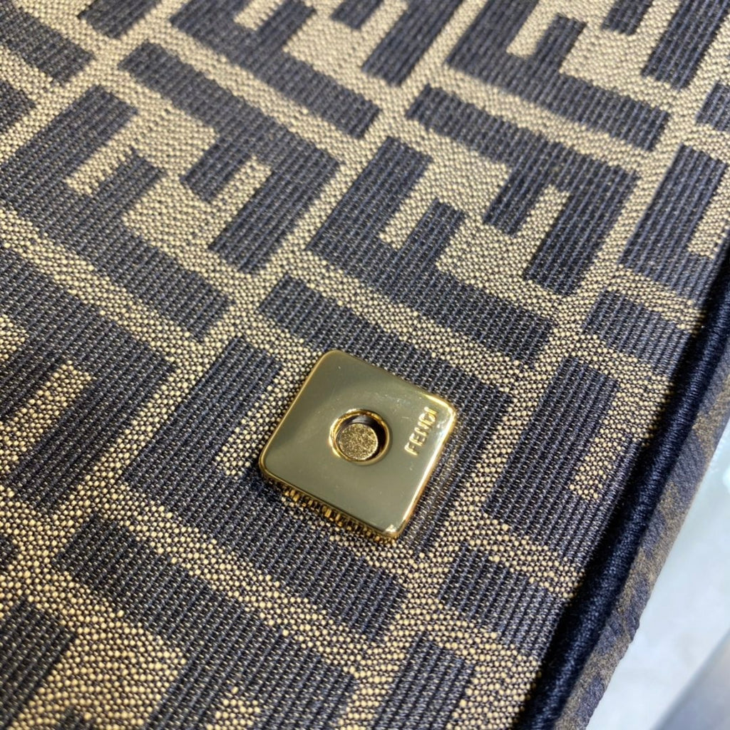 Medium FB brown fabric bag