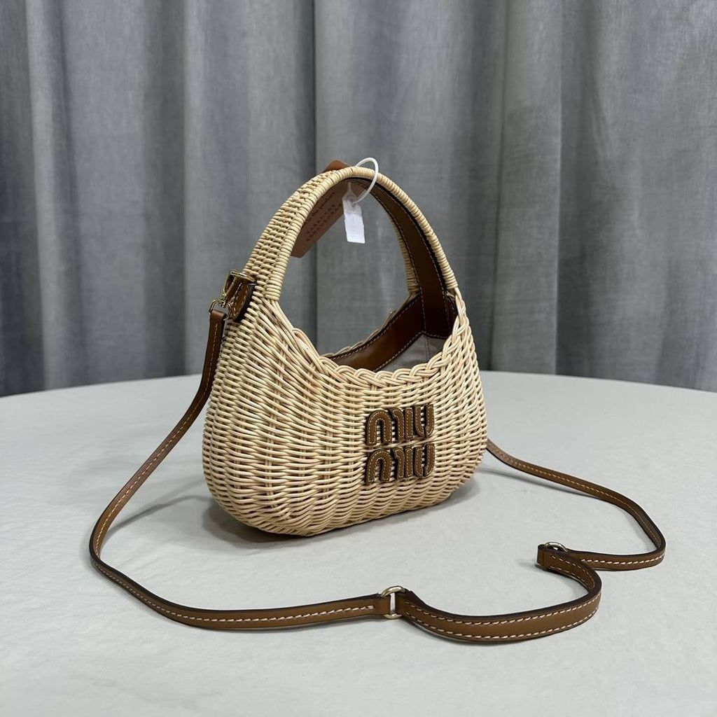 Tan/Caramel Wander Wicker Hobo Bag