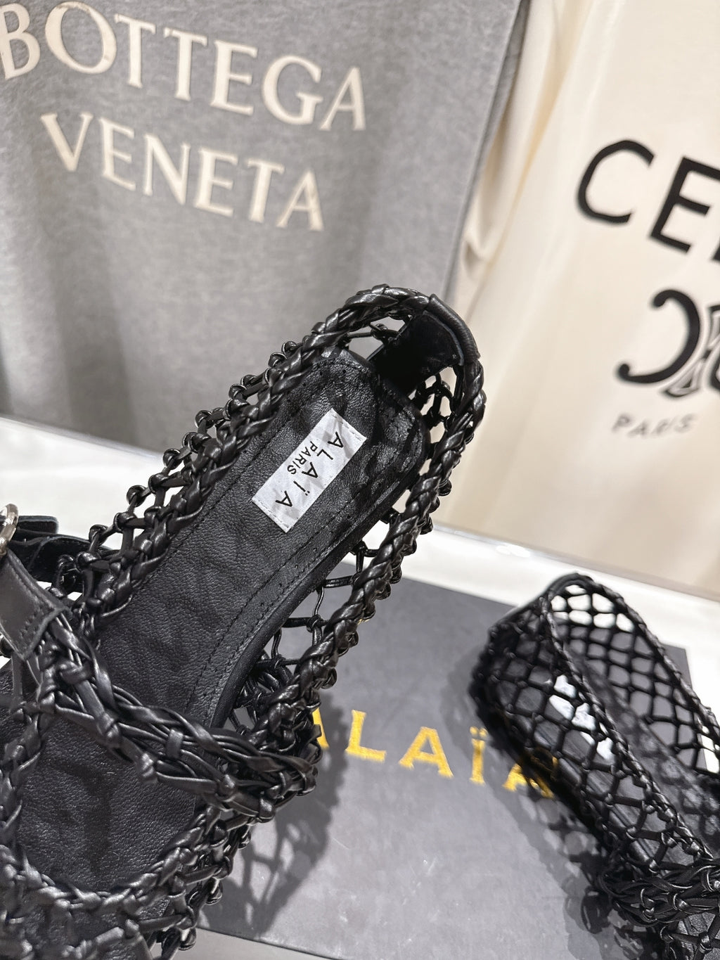 Black Ballet Flats In Braided Leather