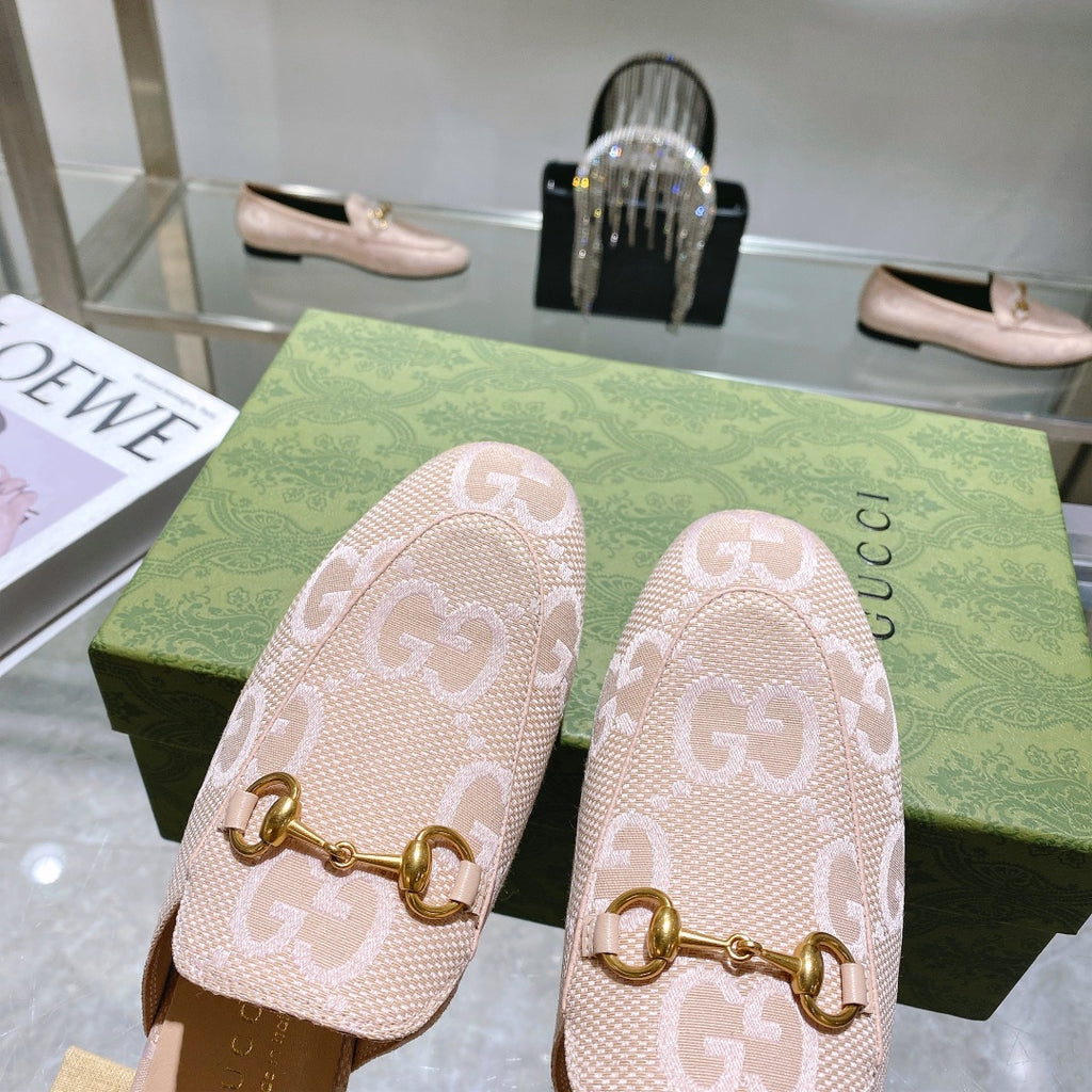 Beige and pink GJ princetown slipper