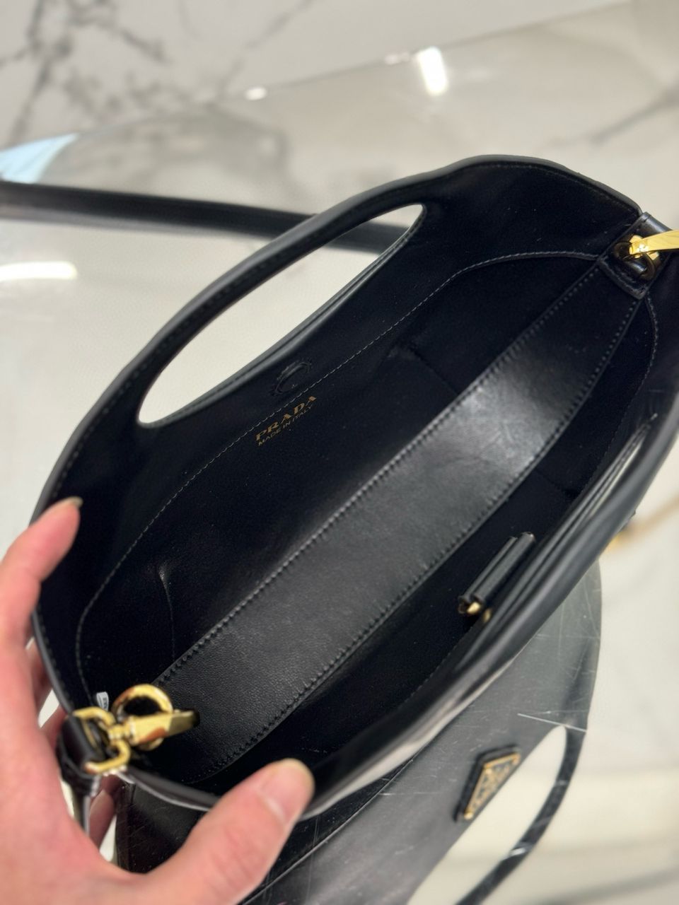 Black Medium Leather Handbag