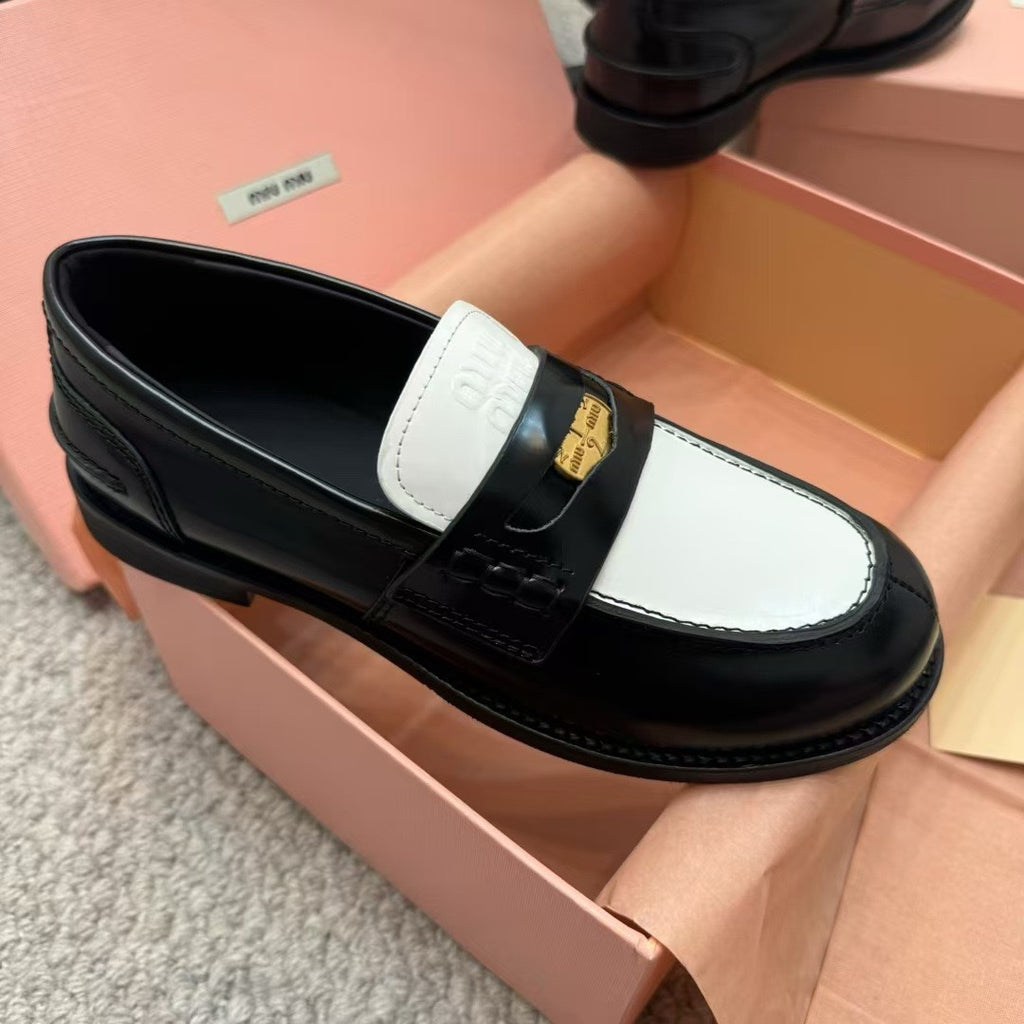 Black/White Penny Loafers