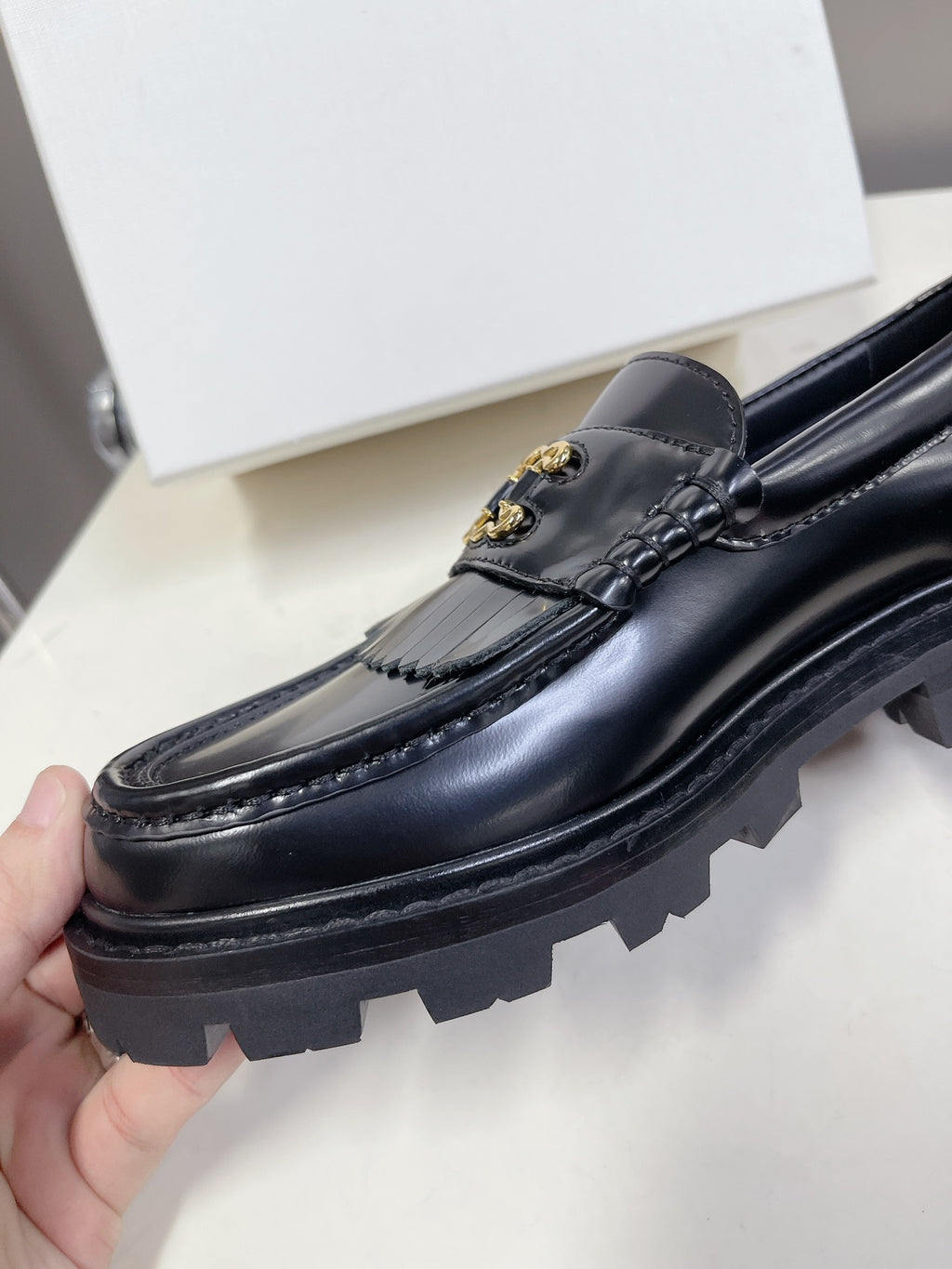 Black CM Loafer With Triomphe Frame