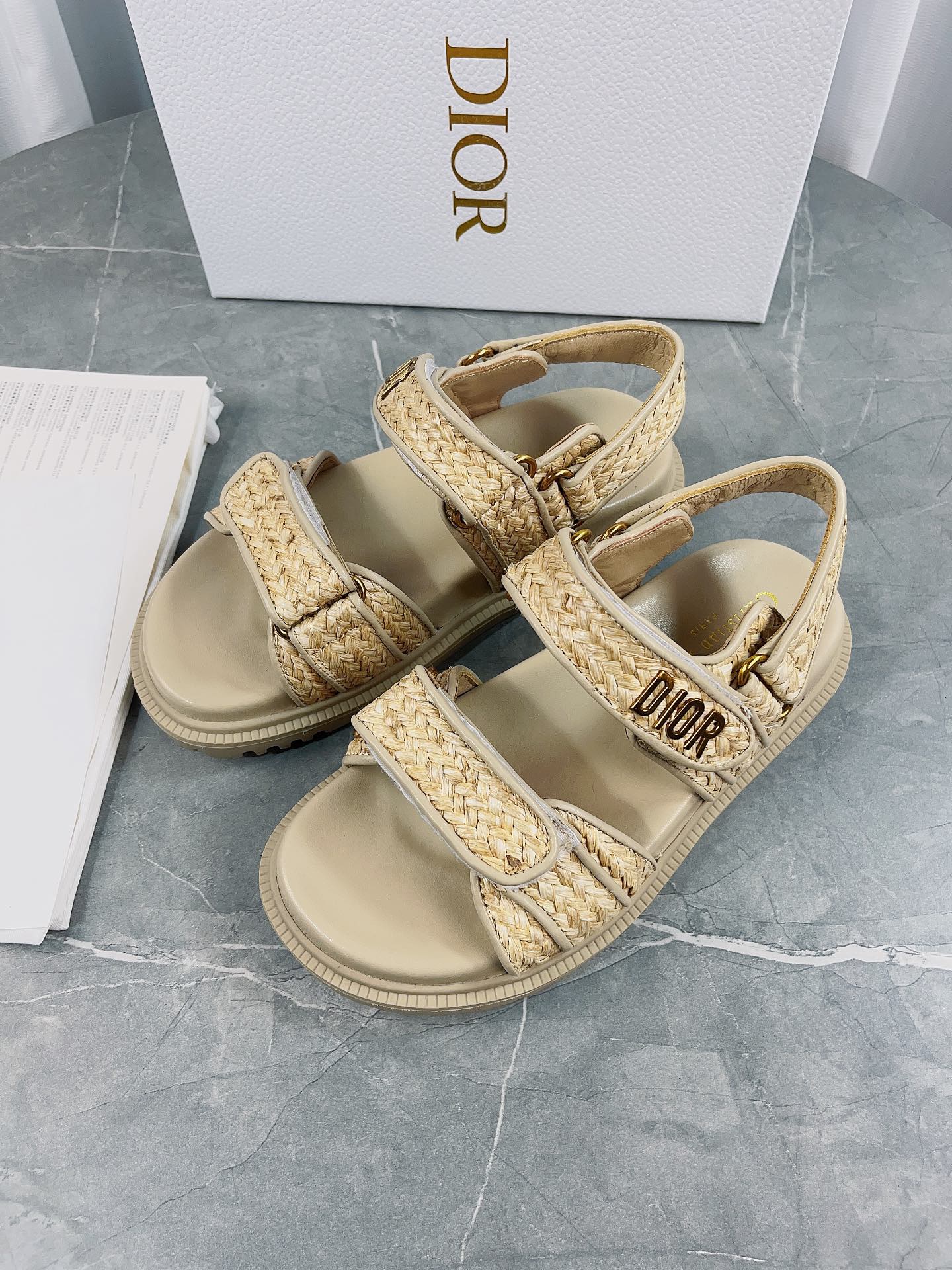 Beige Raffia DA Sandal