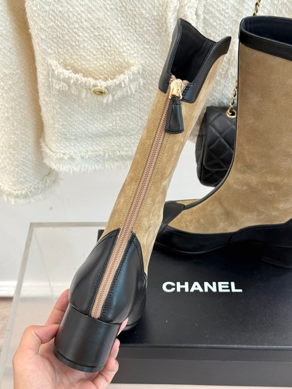 Beige & Black Métiers D’art High Boots