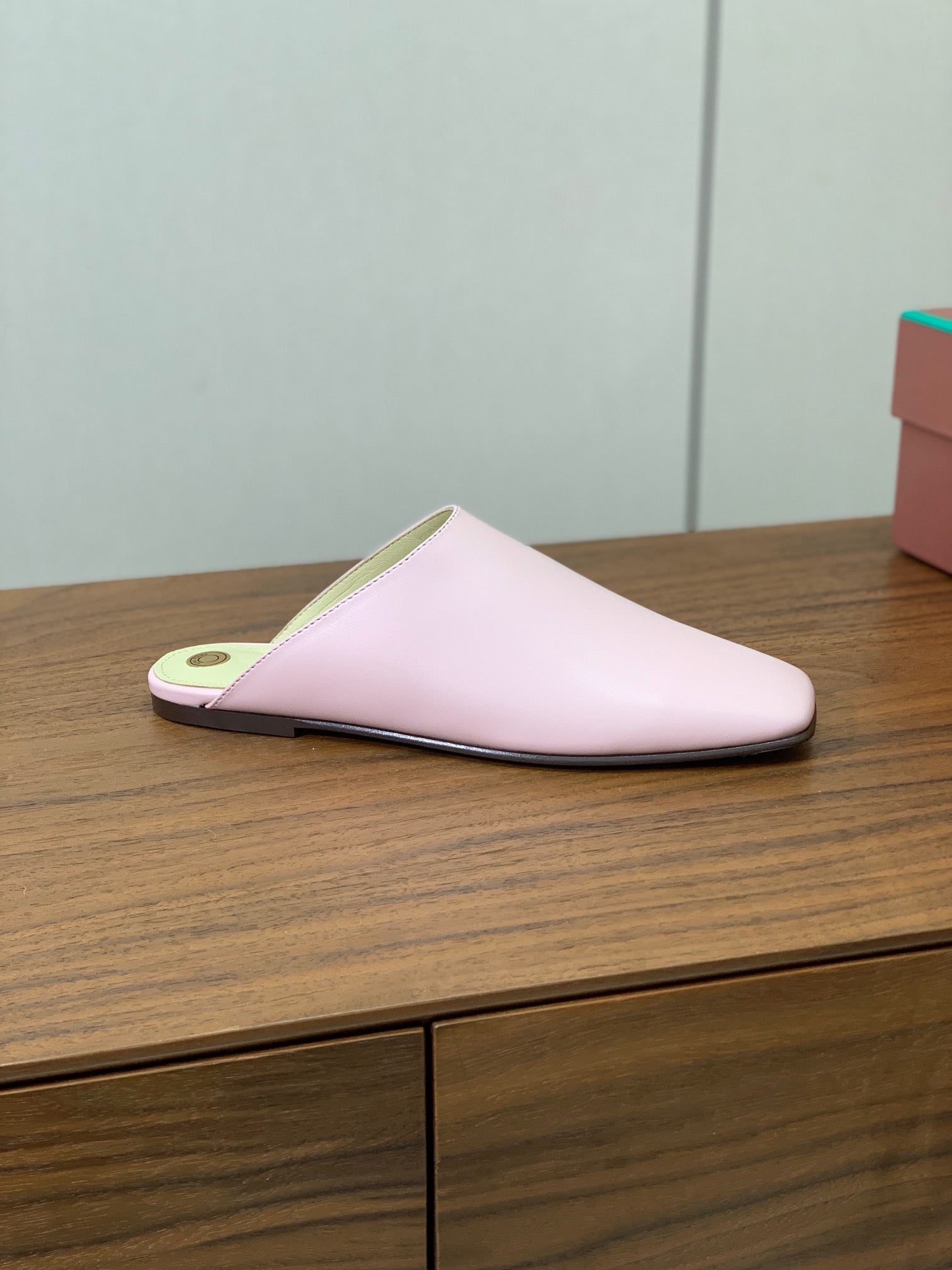 Fluffy Pink Alba Flat Mule