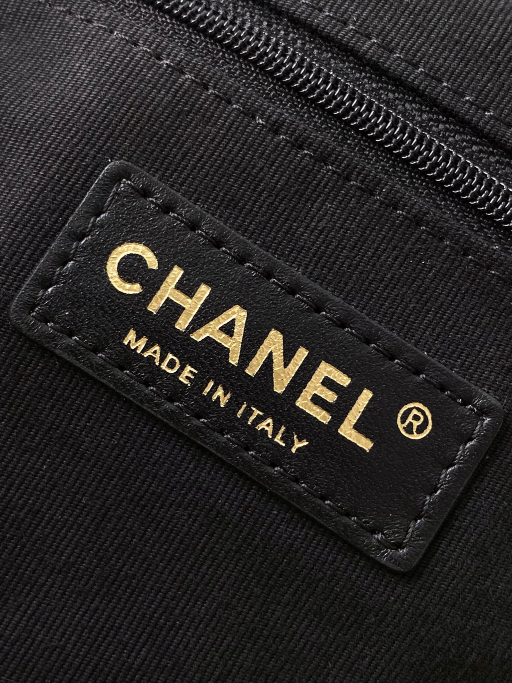 Beige & Black Small Shopping Bag