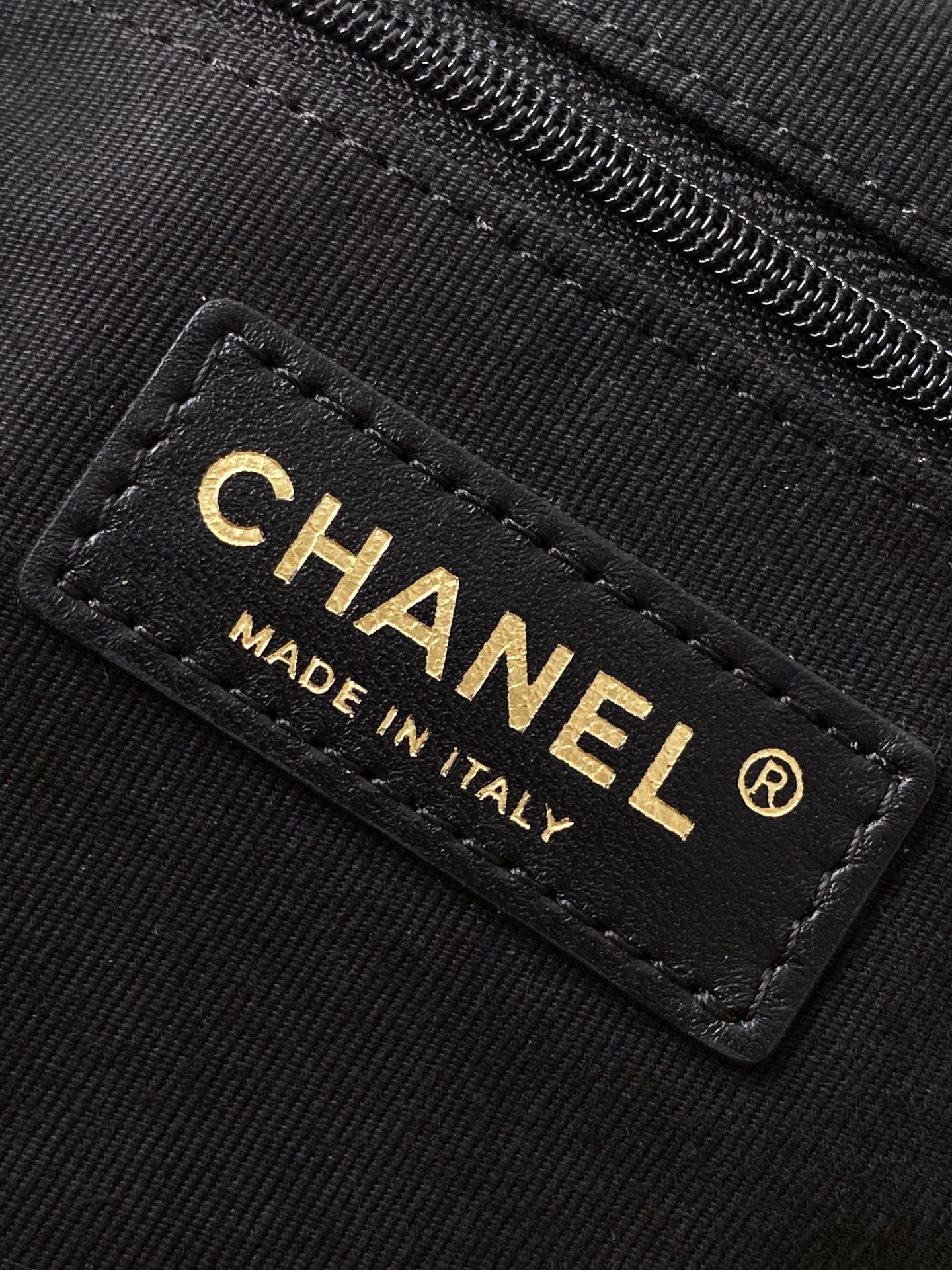 Beige & Black Small Shopping Bag