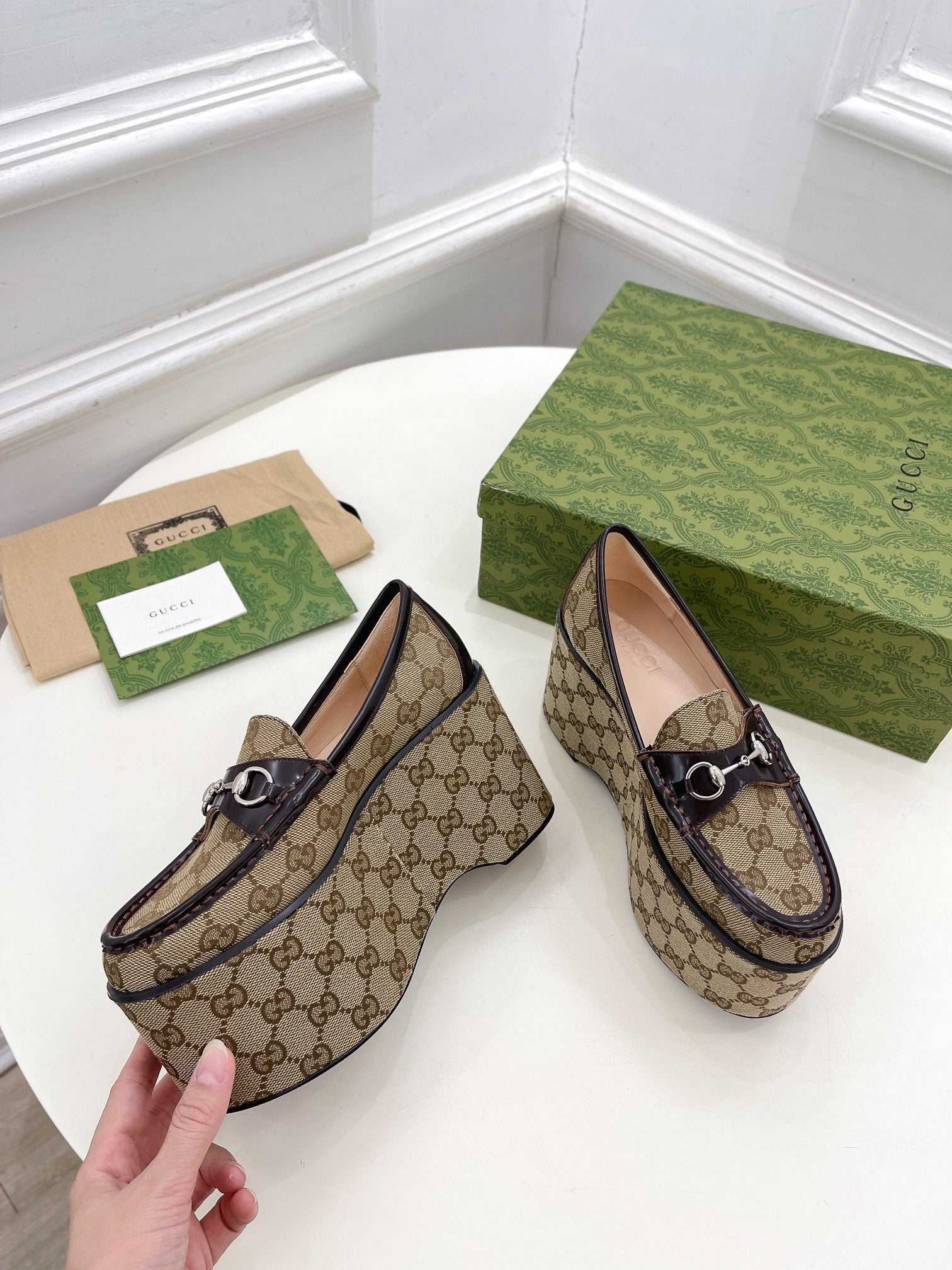 Beige & Ebony Horsebit Platform Loafer