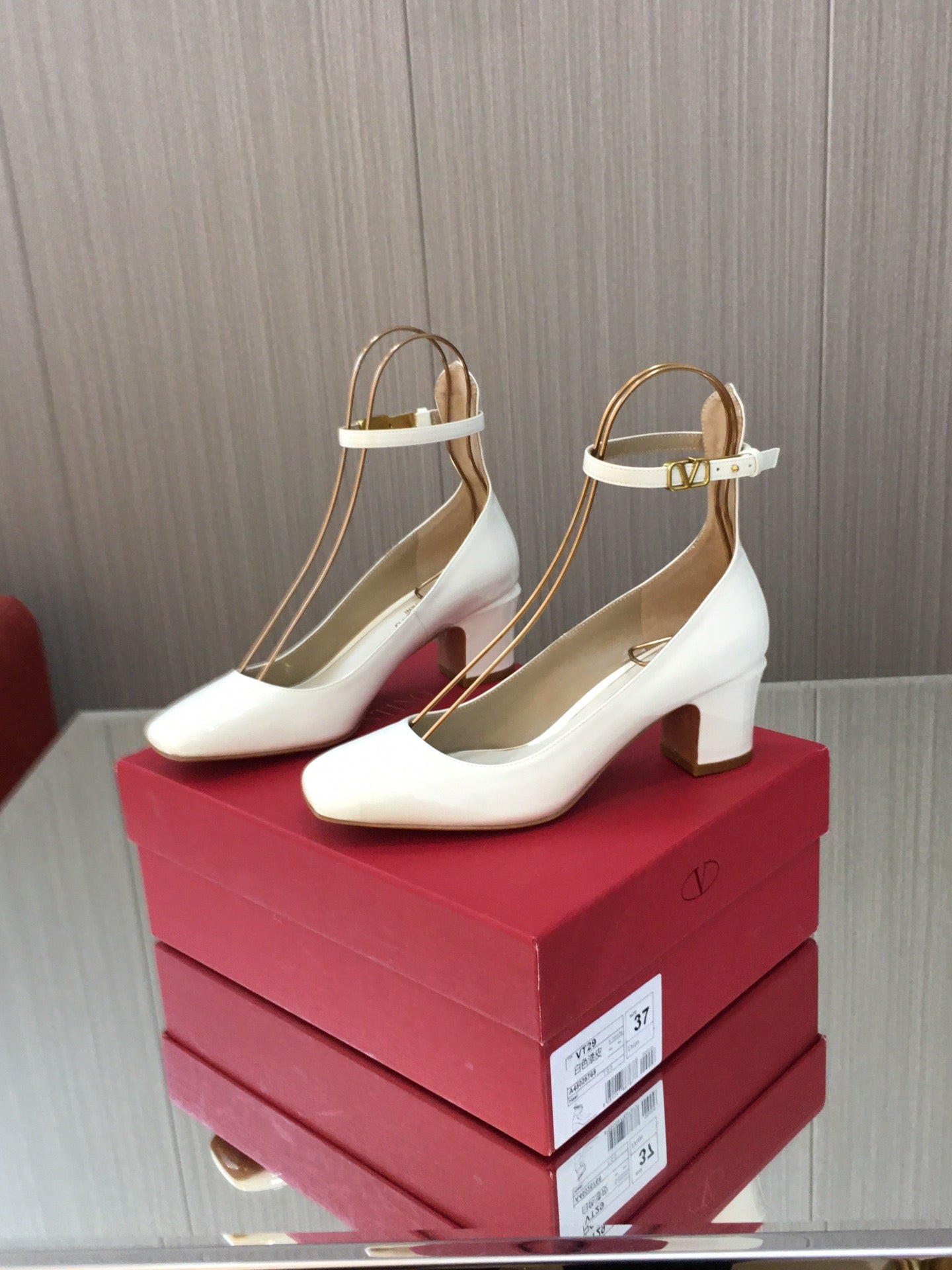 White TG 60mm Patent-Leather Pumps