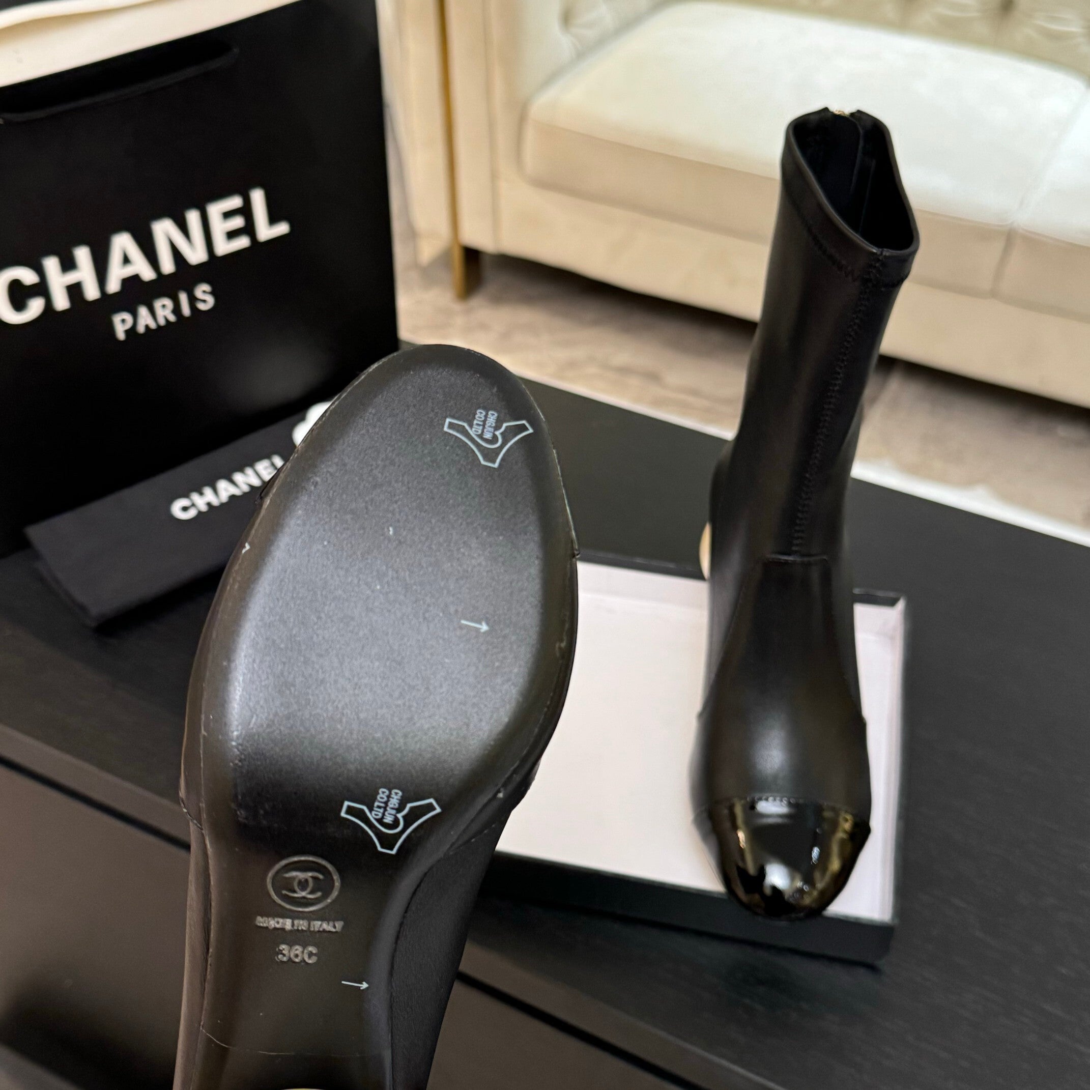 Black Stretch High Boots