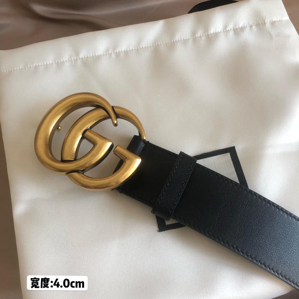 Black G leather belt 40 mm
