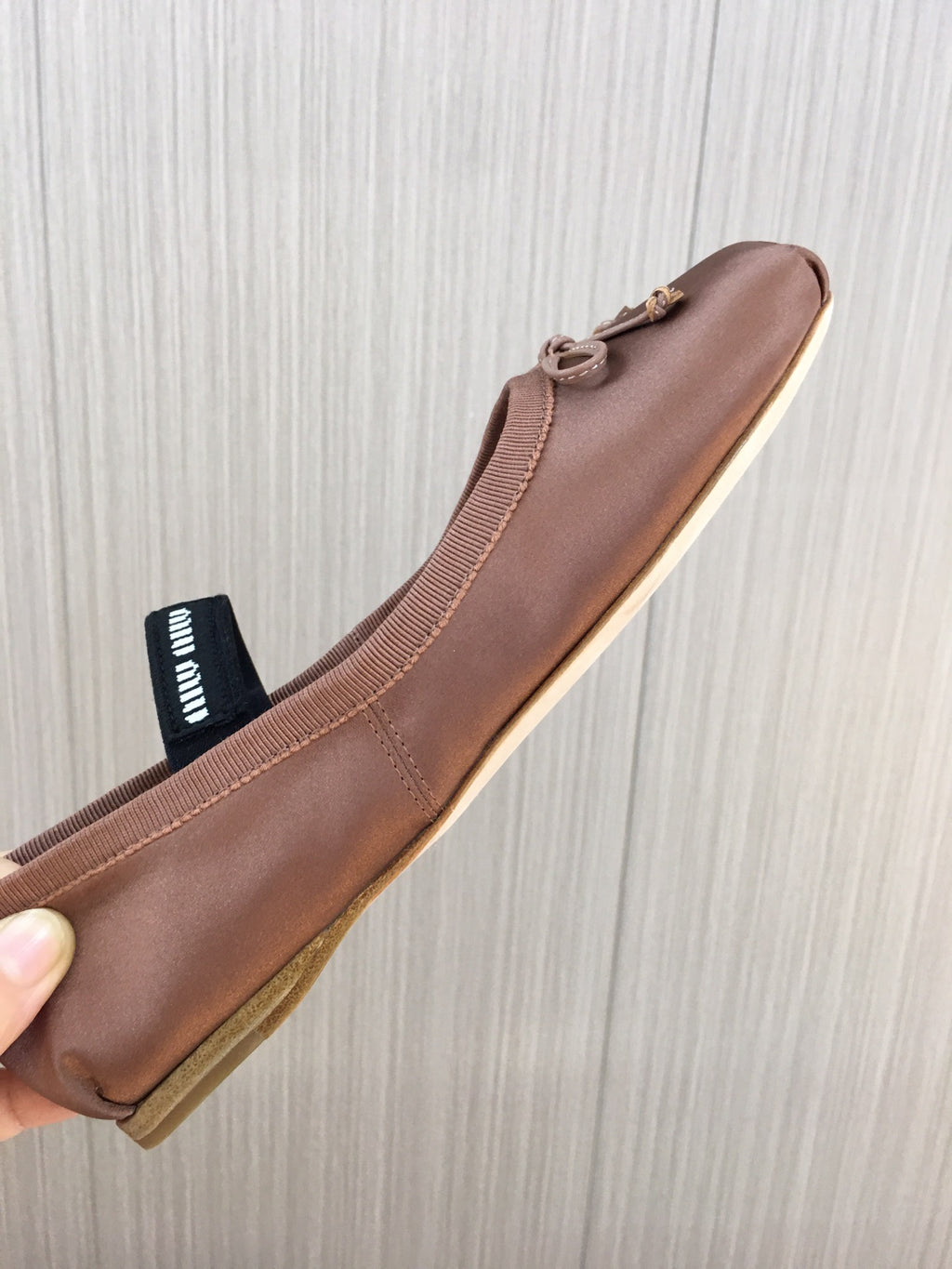 Cocoa Brown M Satin ballerinas