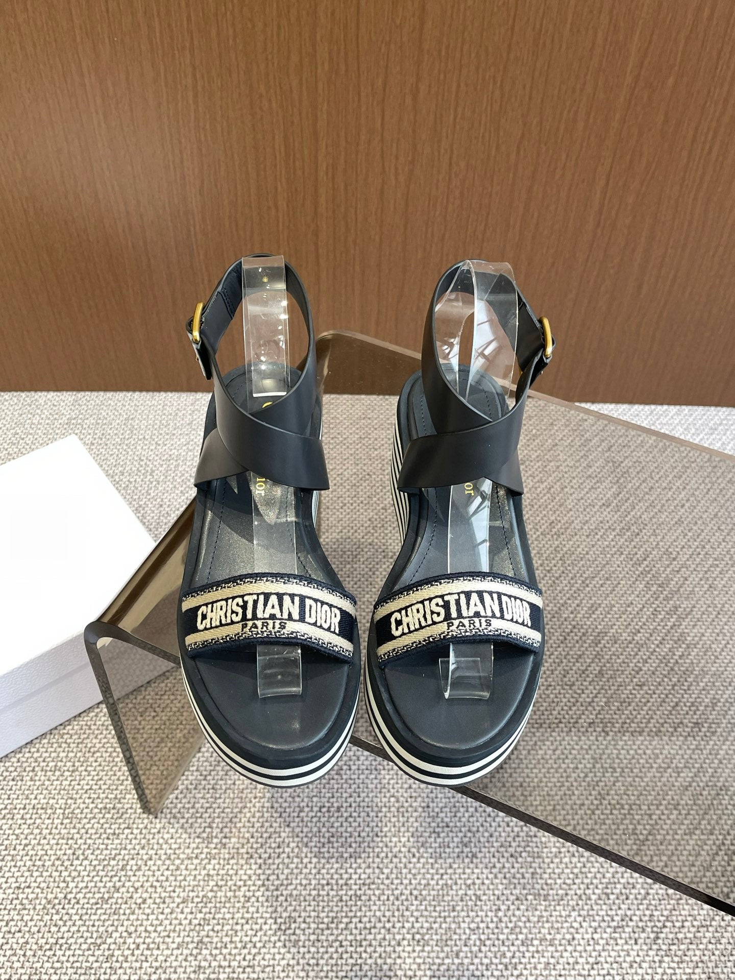 Deep Blue Wedge Sandal