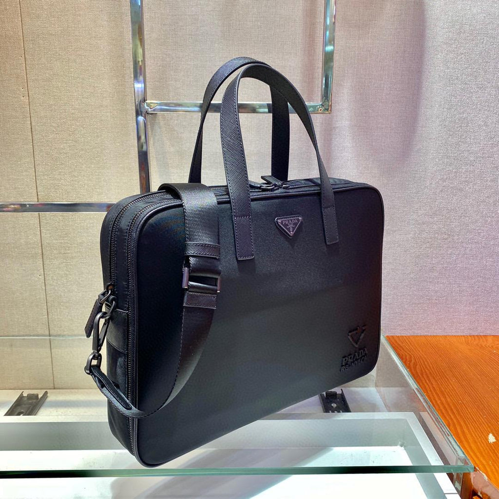 Black Nylon and leather briefcase