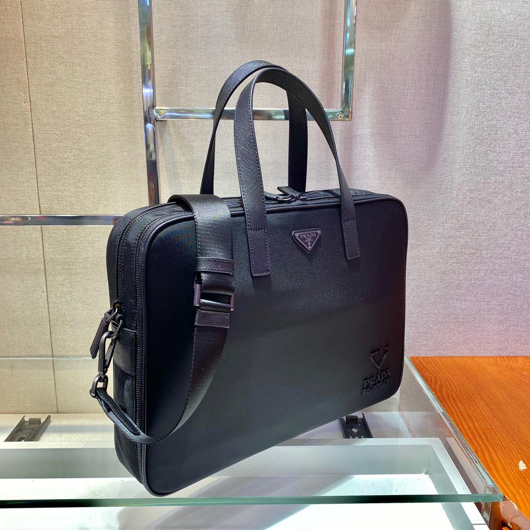 Black Nylon and leather briefcase
