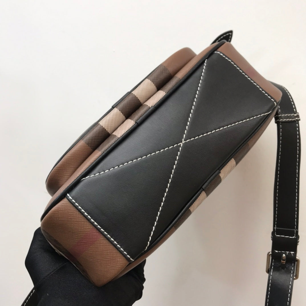 Dark Brown Exaggerated Check BP Bag