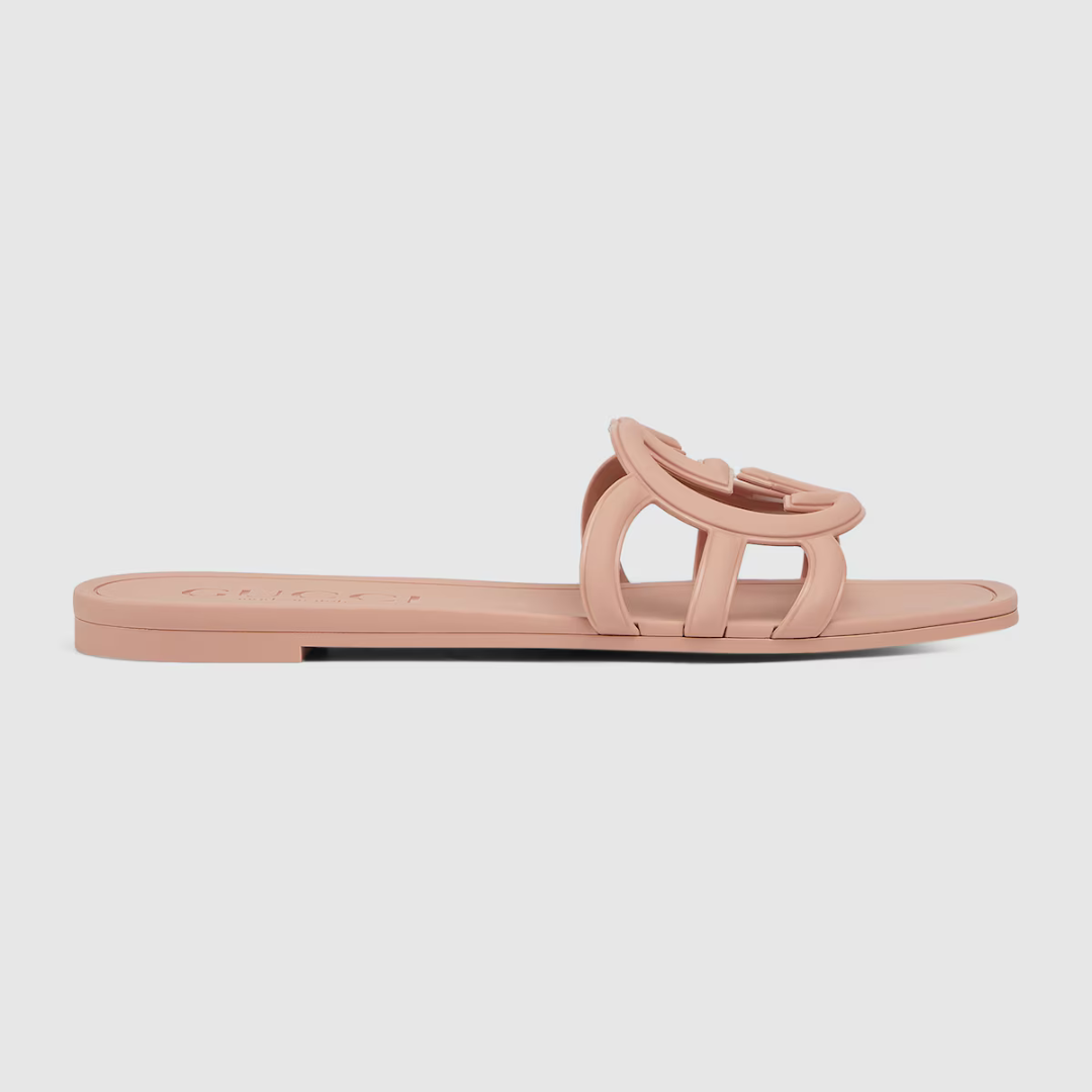 Light Beige Interlocking G Slide Sandal