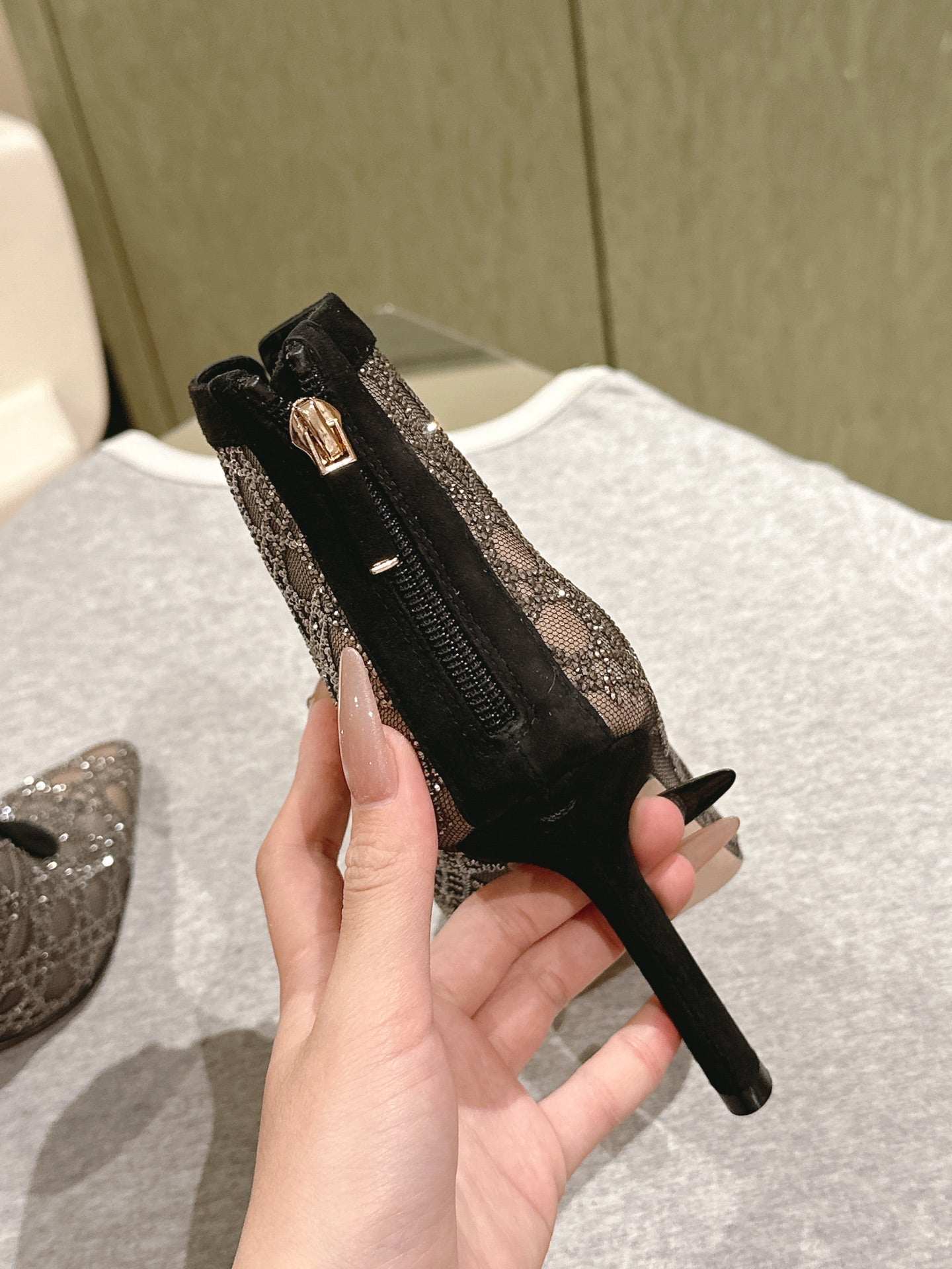 Black & Nude Capture Heeled Ankle Boot