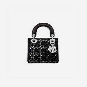 Black Strass Cannage Satin Mini LD Bag