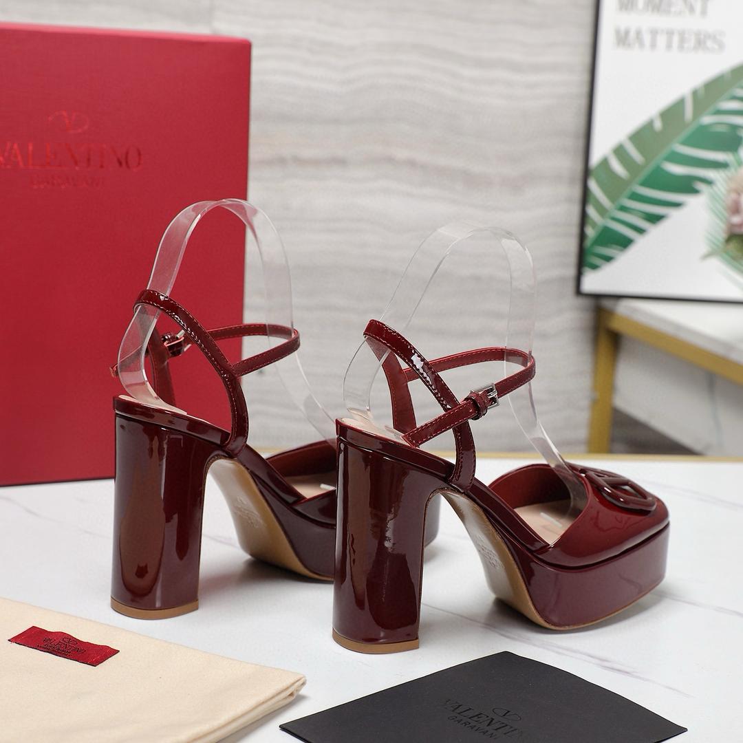 Burgundy 115mm Platform Pumps