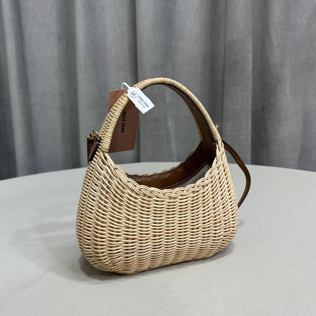 Tan/Caramel Wander Wicker Hobo Bag