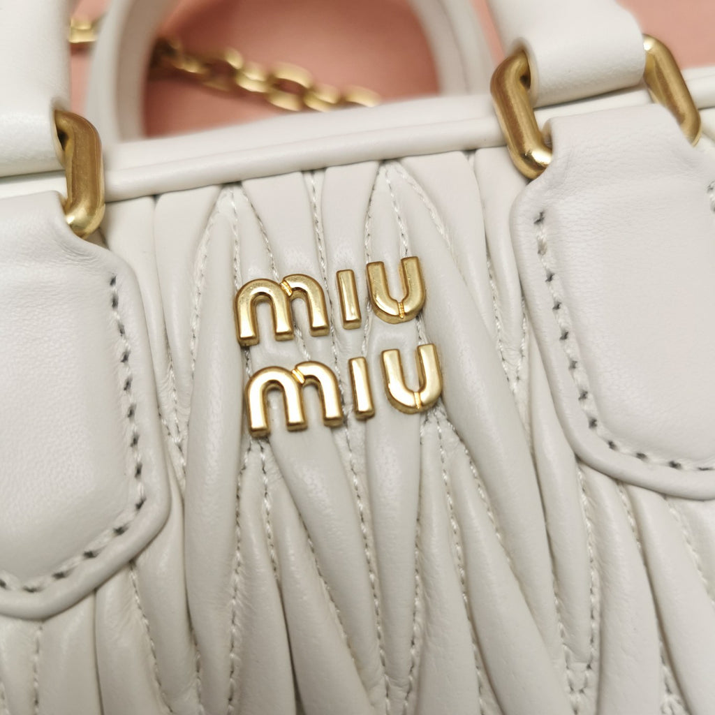 White AM Leather Mini-Bag