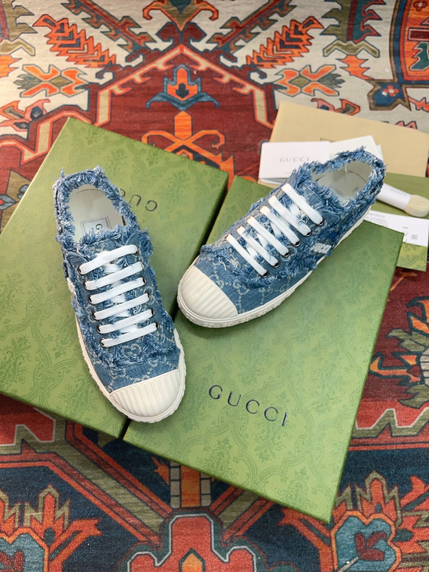 Men's Light Blue GG Denim Sneaker