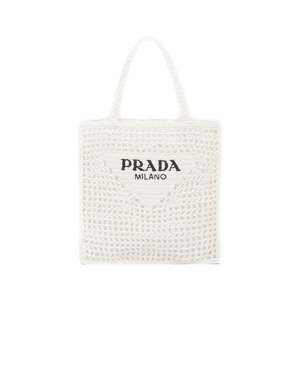 White raffia tote bag
