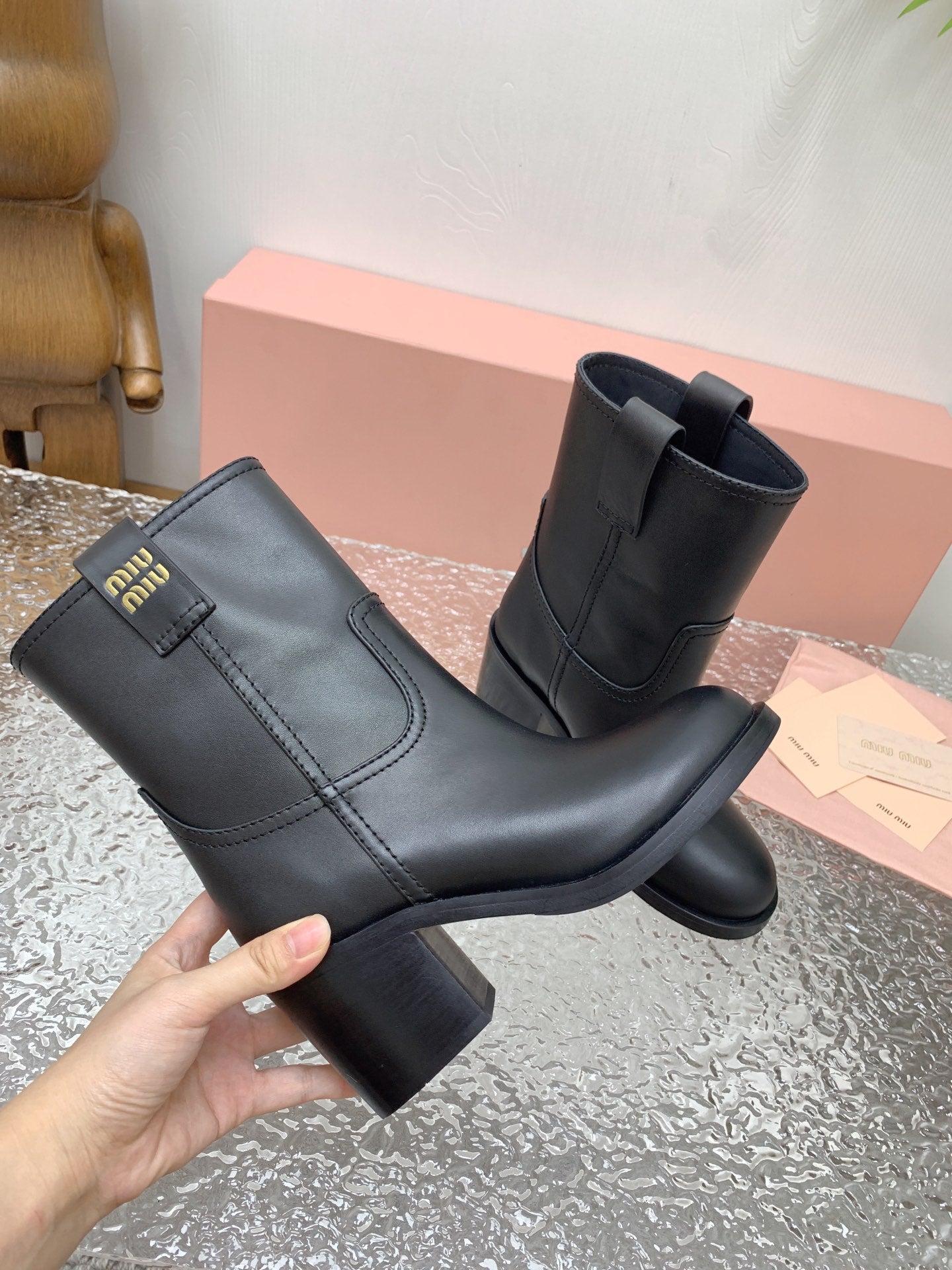 Black MM Leather Booties