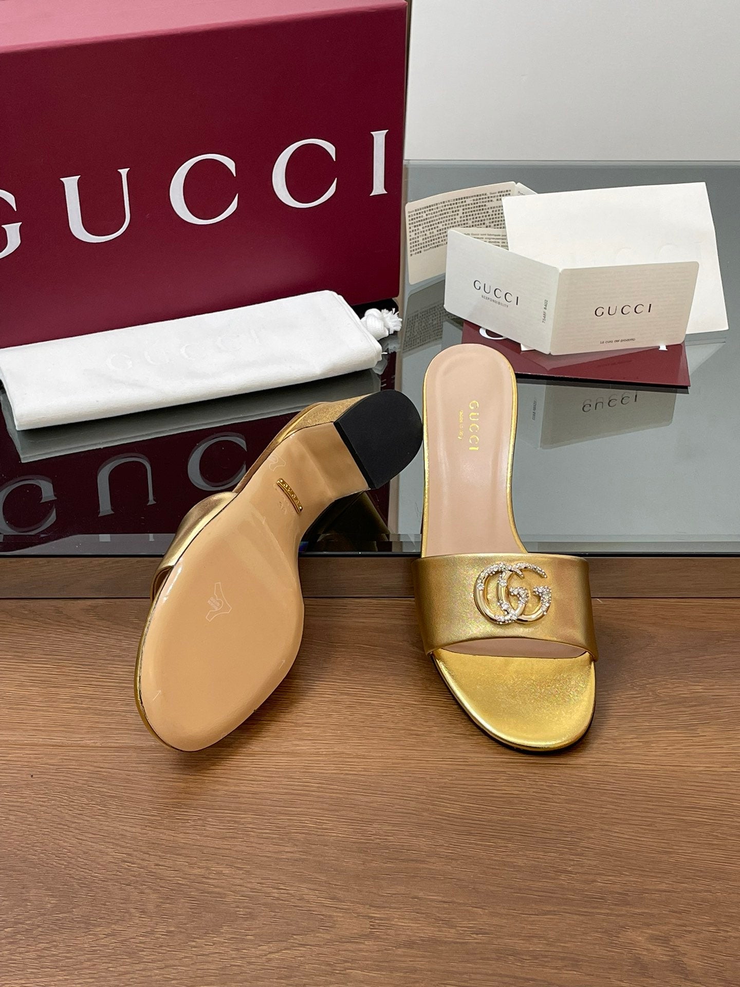 Gold Nojum Slide Sandal